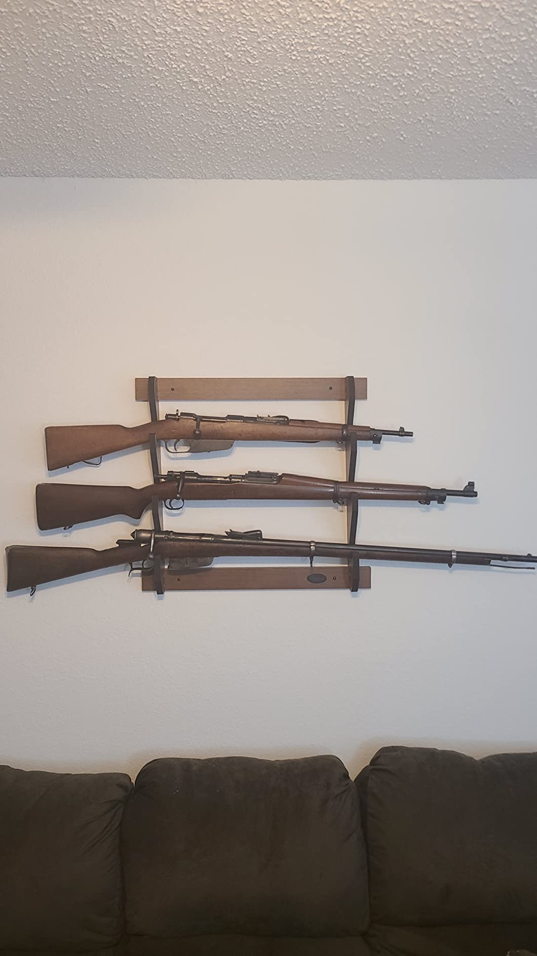 Rush Creek Creations Indoor Gun Rack for up to 3 Rifles or Shotguns, Premium Wood Construction with Scratch-Resistant Finish Gun Storage for Firearms customer photo 2