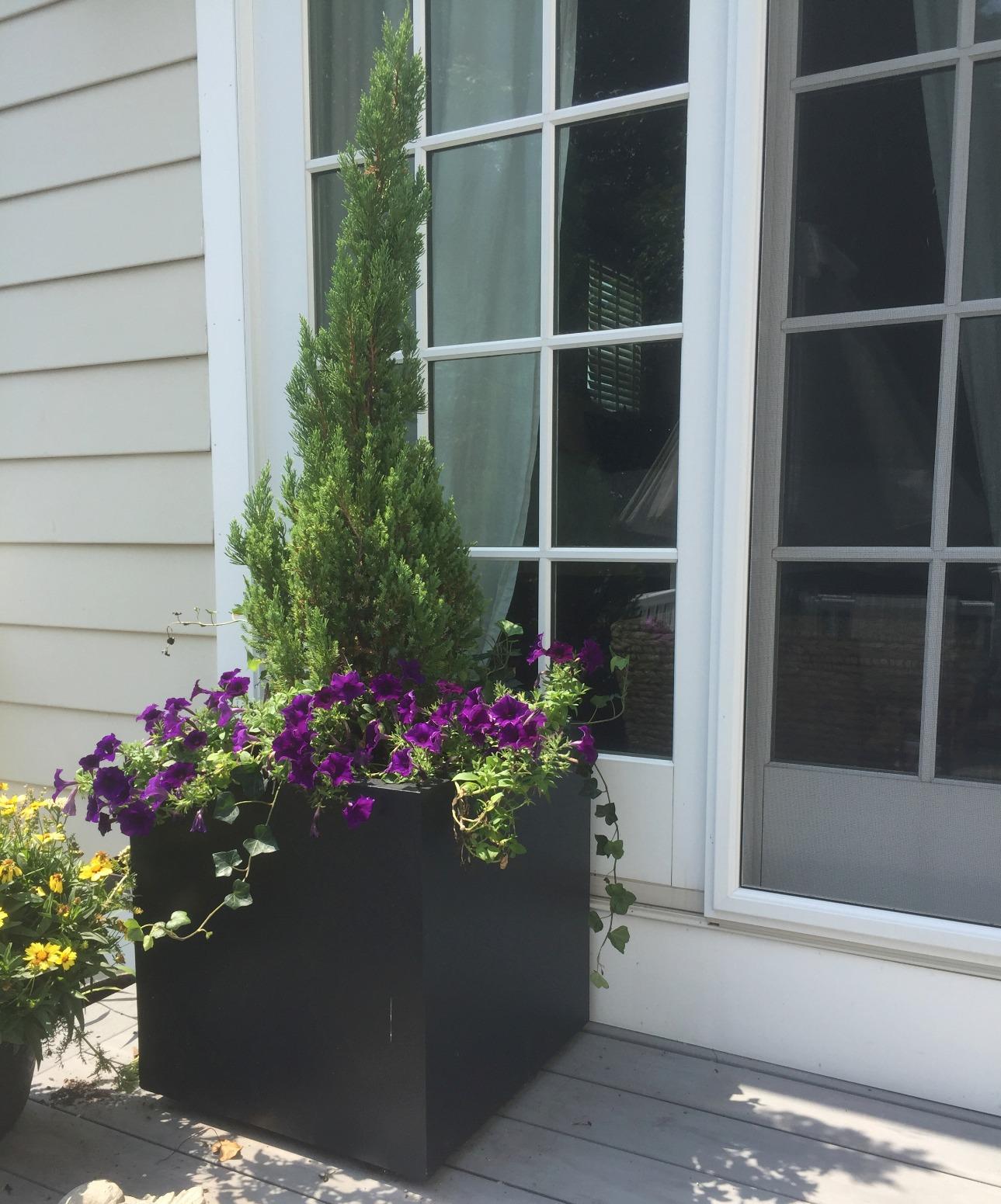 Square White Planter Outdoor, Indoor | Seeley Cube Modern Box Pot 14