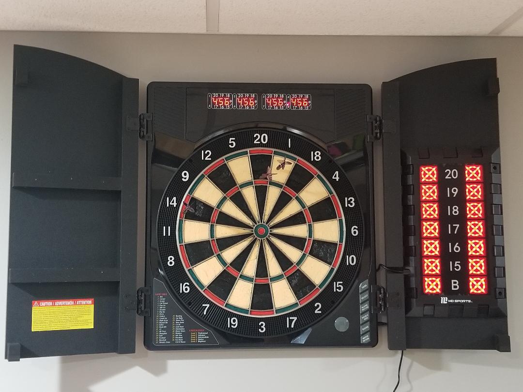 MD Sports Dartboard Cabinet Multiple Styles Electronic Dartboard With Digital X/O Cricket Scorekeeping and Dart Set, Perfect for Cricket Games customer photo 2
