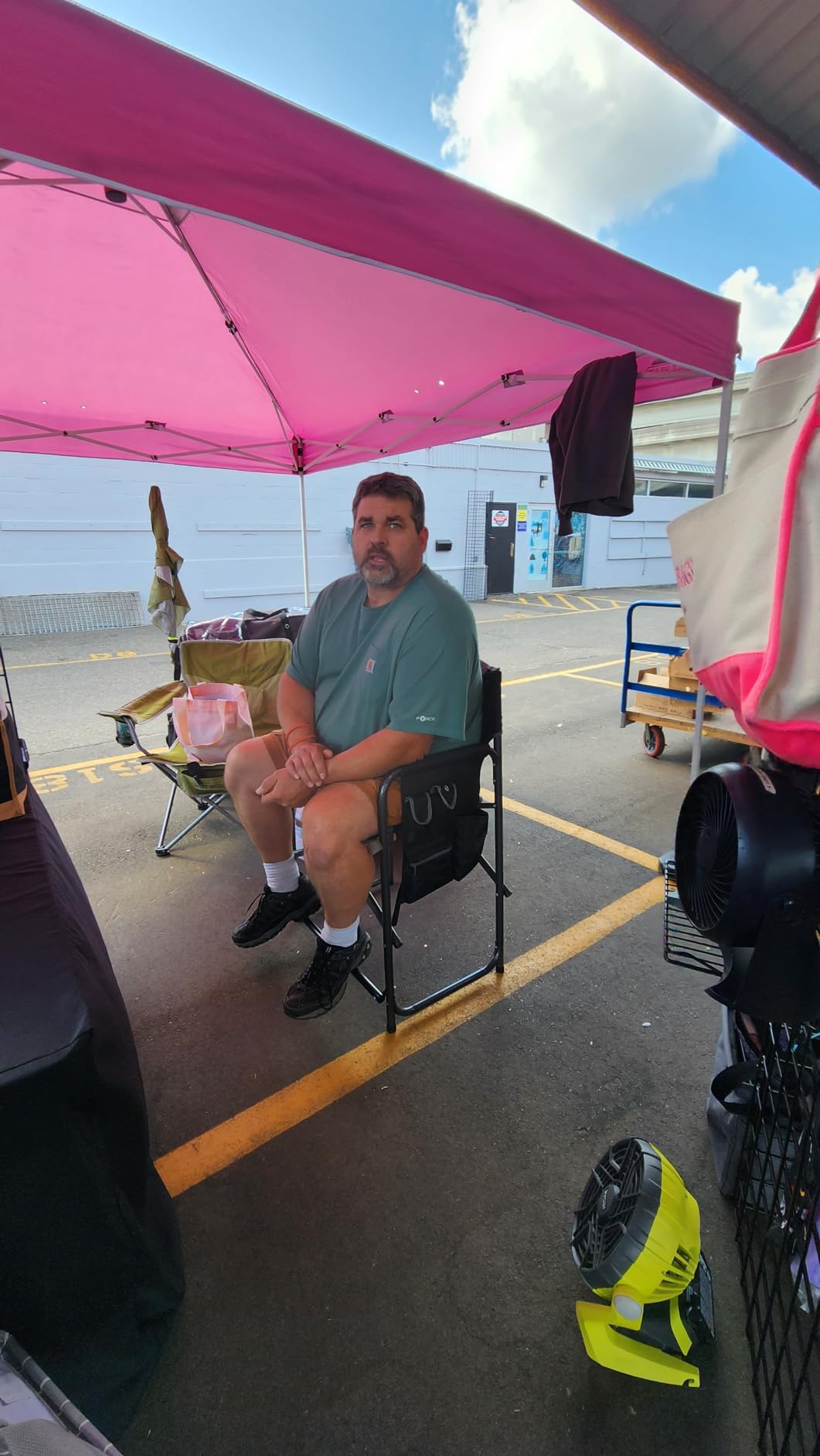 EAGLE PEAK Pop Up Canopy Tent with Wheeled Carry Bag, 8 Stakes, 4 Ropes, 4 Weight Bags, Easy Set Up Tent Canopy, 10x10 ft, 100sqft of Shade, White customer photo 2