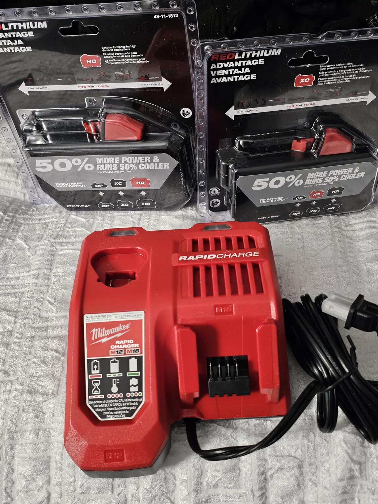 Milwaukee M18 18-Volt Lithium-Ion High Output Battery Pack 12.0 Ah and Rapid Charger Starter Kit With Free 6.0 Ah Battery customer photo 1