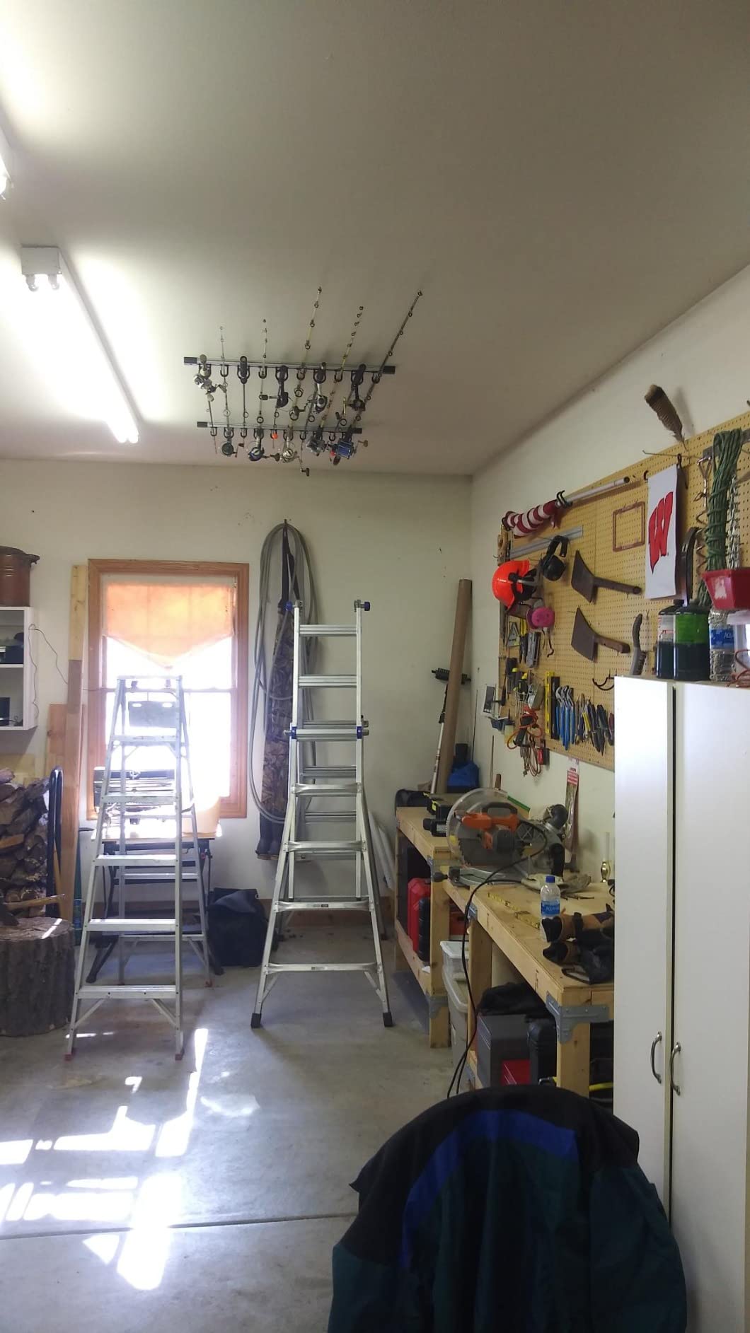 Rush Creek Creations Fishing Rod Holder, Garage Organization and Wall Storage, for Reels, Gear and Accessories (Vertical/Horizontal Rack) customer photo 1