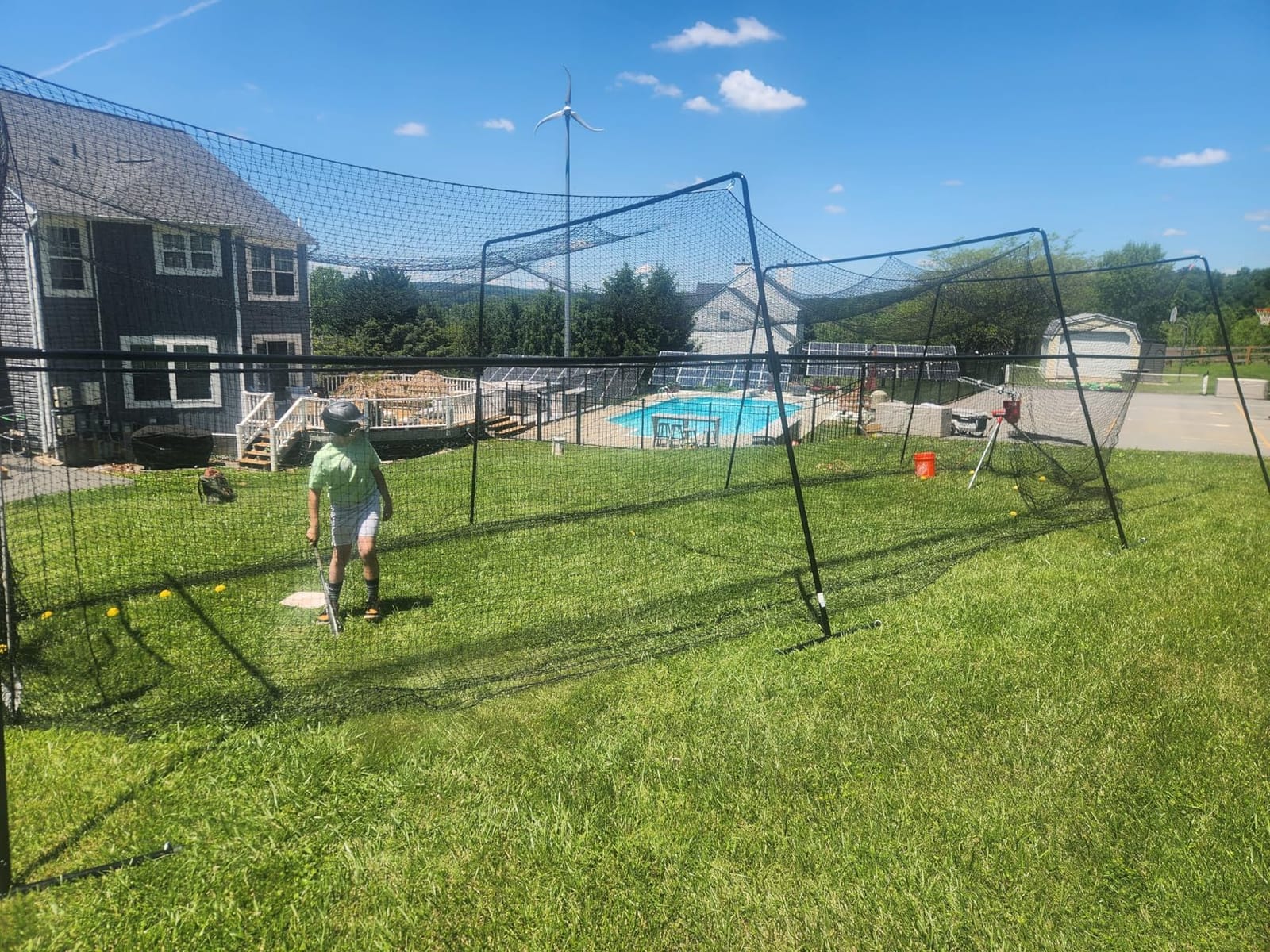 Skywalker Sports 40 Foot Competitive Batting Cages for Backyard or Indoor Baseball and Softball Collapsible Black Frame and Net customer photo 2