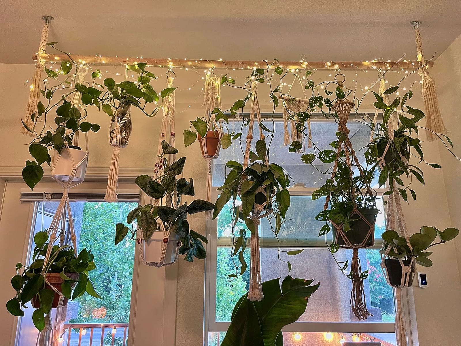 Mkono Macrame Plant Hanger 5 Pack Indoor Hanging Planters Basket with Hooks | 35