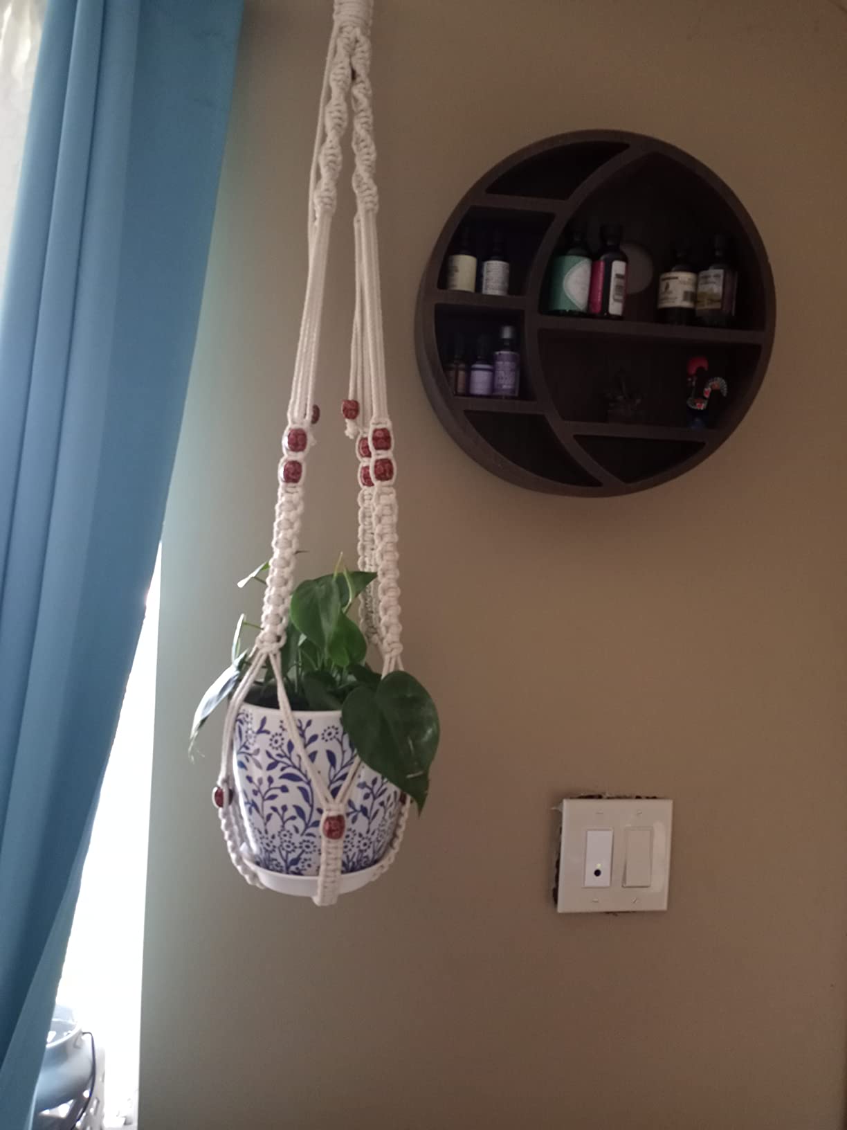 Mkono Macrame Plant Hanger 5 Pack Indoor Hanging Planters Basket with Hooks | 35