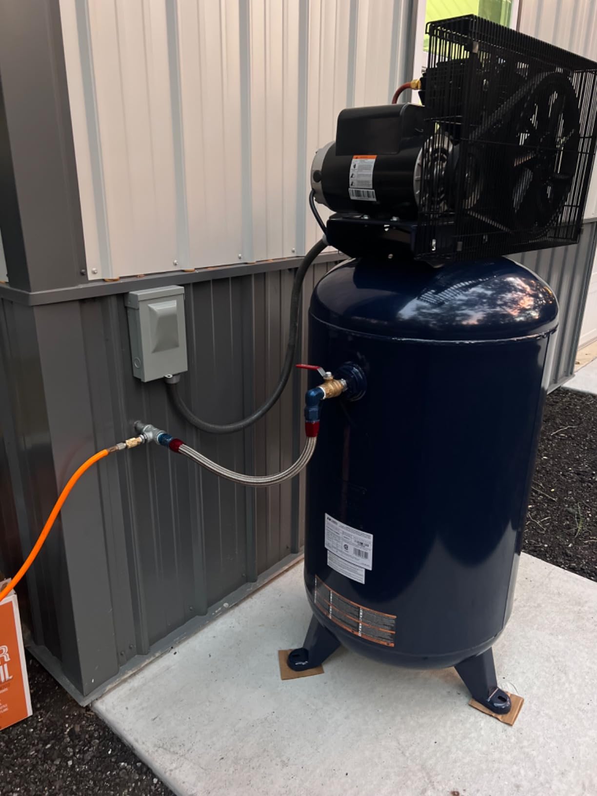 Campbell Hausfeld 60-Gallon 2-Stage Air Compressor, 175 PSI, 230V | Oil-lubricated cast-iron pump, 60-gallon ASME tank and 3.7 running HP motor deliver dependable shop air power customer photo 2