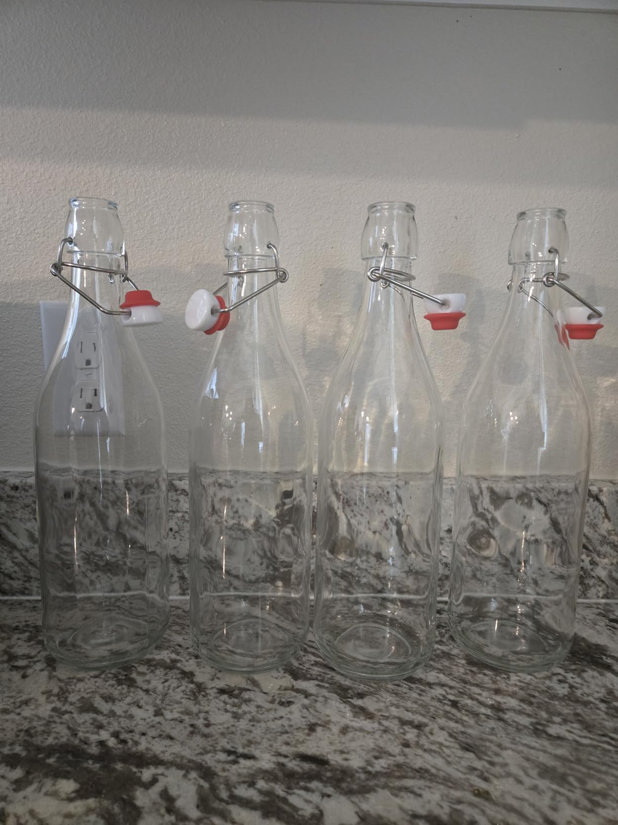 AYL Flip Top Glass Bottle 16 fl. oz. (Pack of 6) - Swing Top Brewing Bottle with Stopper for Beverages, Oil, Vinegar, Kombucha, Beer, Water, Soda, Kefir - Airtight Lid & Leak Proof Cap, Clear customer photo 2