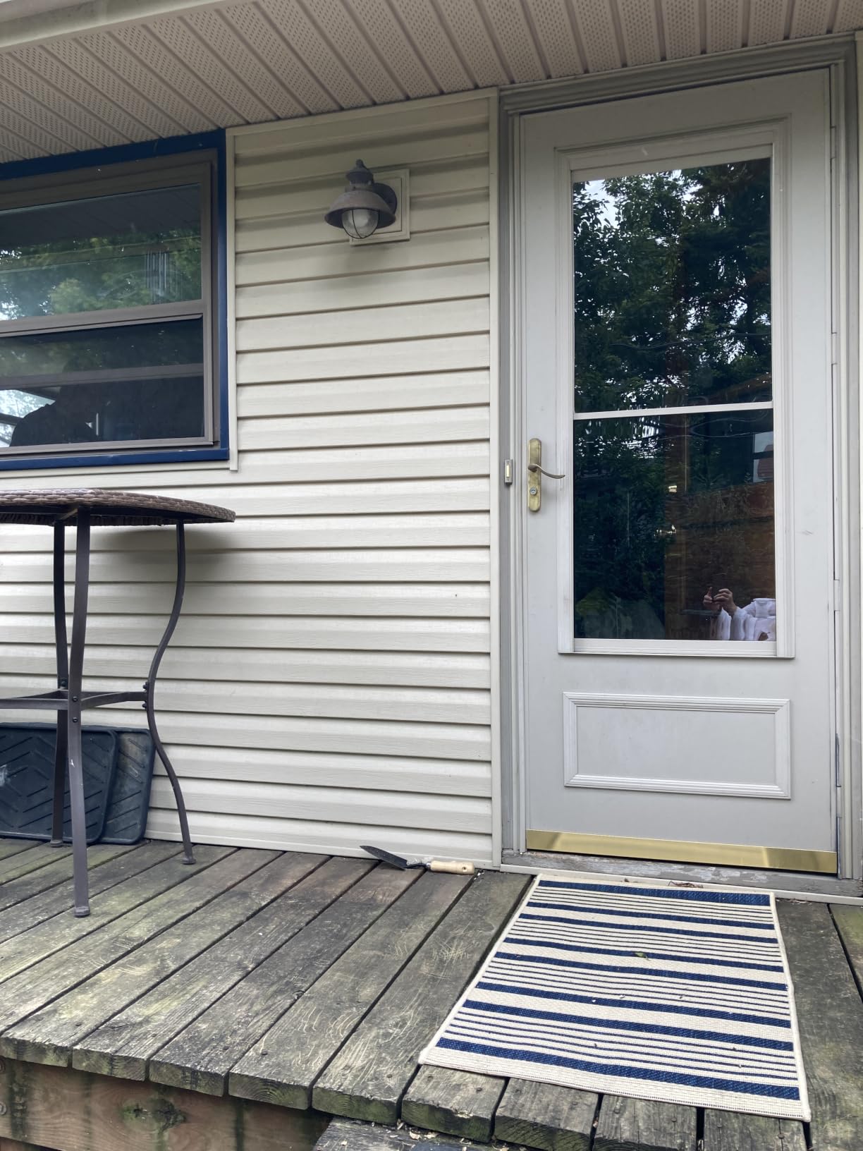 SAFAVIEH Courtyard Collection 8' x 10' Navy/Beige CY6062 Stripe Indoor/Outside Waterproof Easy-Cleansing Patio Backyard Mudroom Area Mat customer photo 1