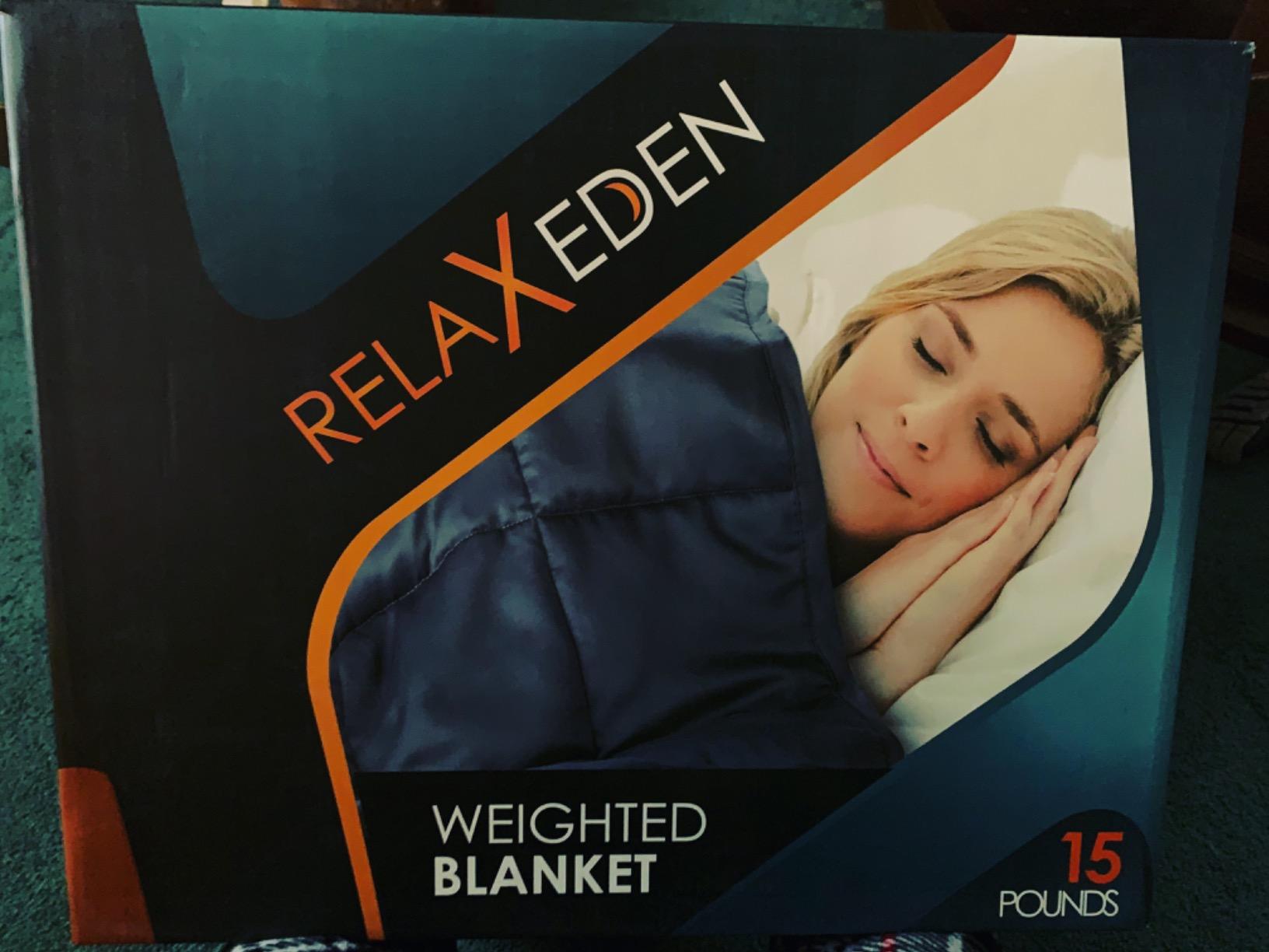 Adult Breatheable Cotton Weighted Blanket with Removable Navy Duvet Cover, 60 x 80 Inch, 15 Pounds, Made w/Polyester and Glass Beads, Grey customer photo 2