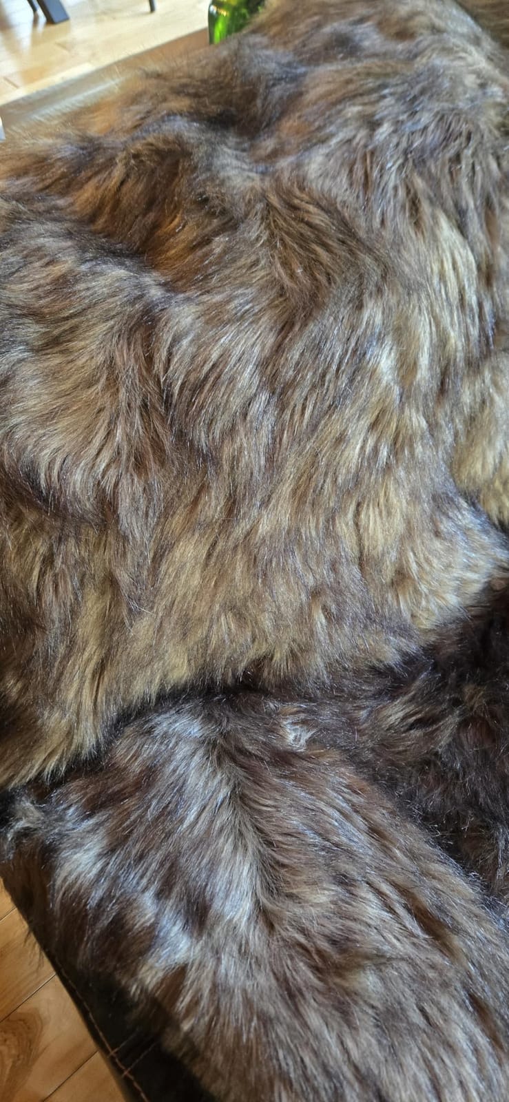 Luxury Plush Faux Fur Throw Blanket, Long Pile Brown with Black Tipped Blanket, Super Warm, Fuzzy, Elegant, Fluffy Decoration Blanket Scarf for Sofa, Armchair, Couch and Bed, 50''x 60'' customer photo 1