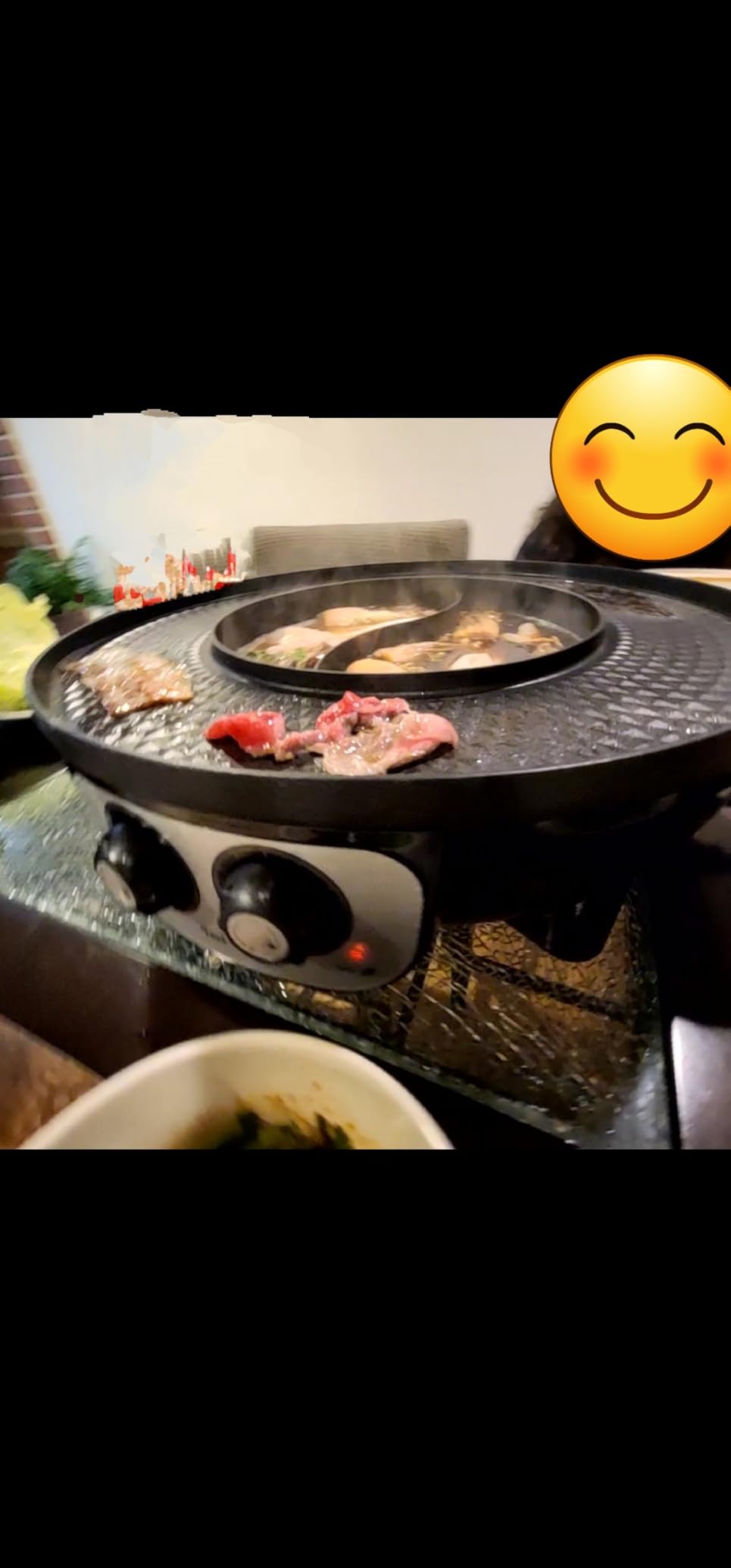 Food Party Hot Pot with Grill 2 in 1 Electric Smokeless Grill and Hotpot Pot Combo Korean BBQ Grill 110V 1700W customer photo 1