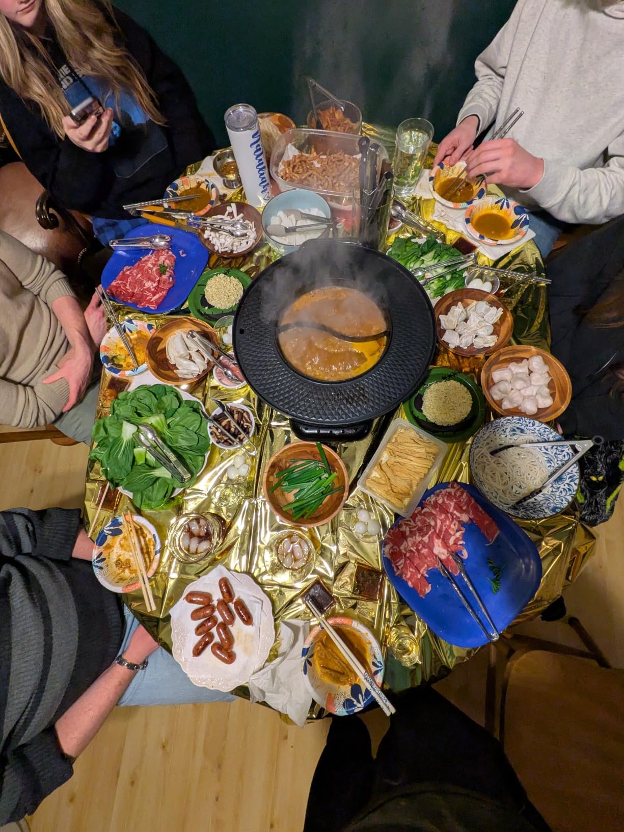 Food Party Hot Pot with Grill 2 in 1 Electric Smokeless Grill and Hotpot Pot Combo Korean BBQ Grill 110V 1700W customer photo 2