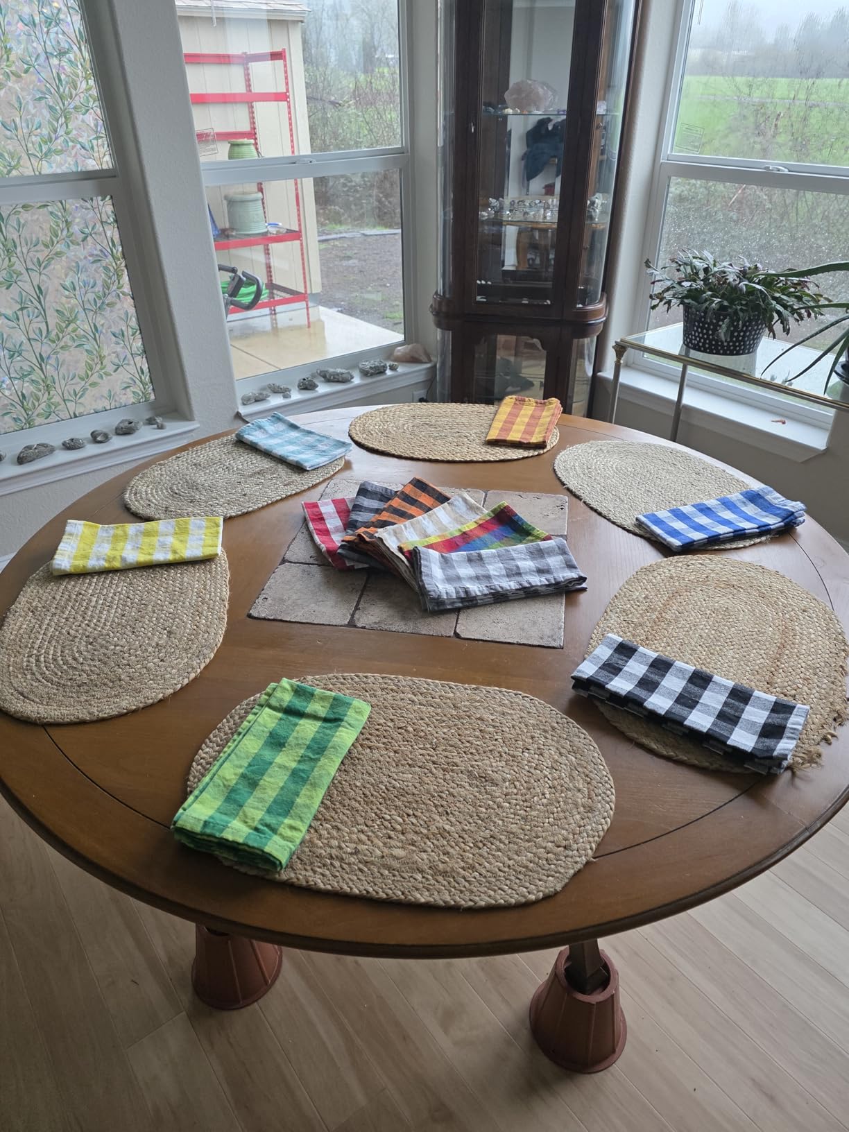 Urban Villa Cloth Napkins Cotton 20x20 (Set of 12) Multi Blue customer photo 2