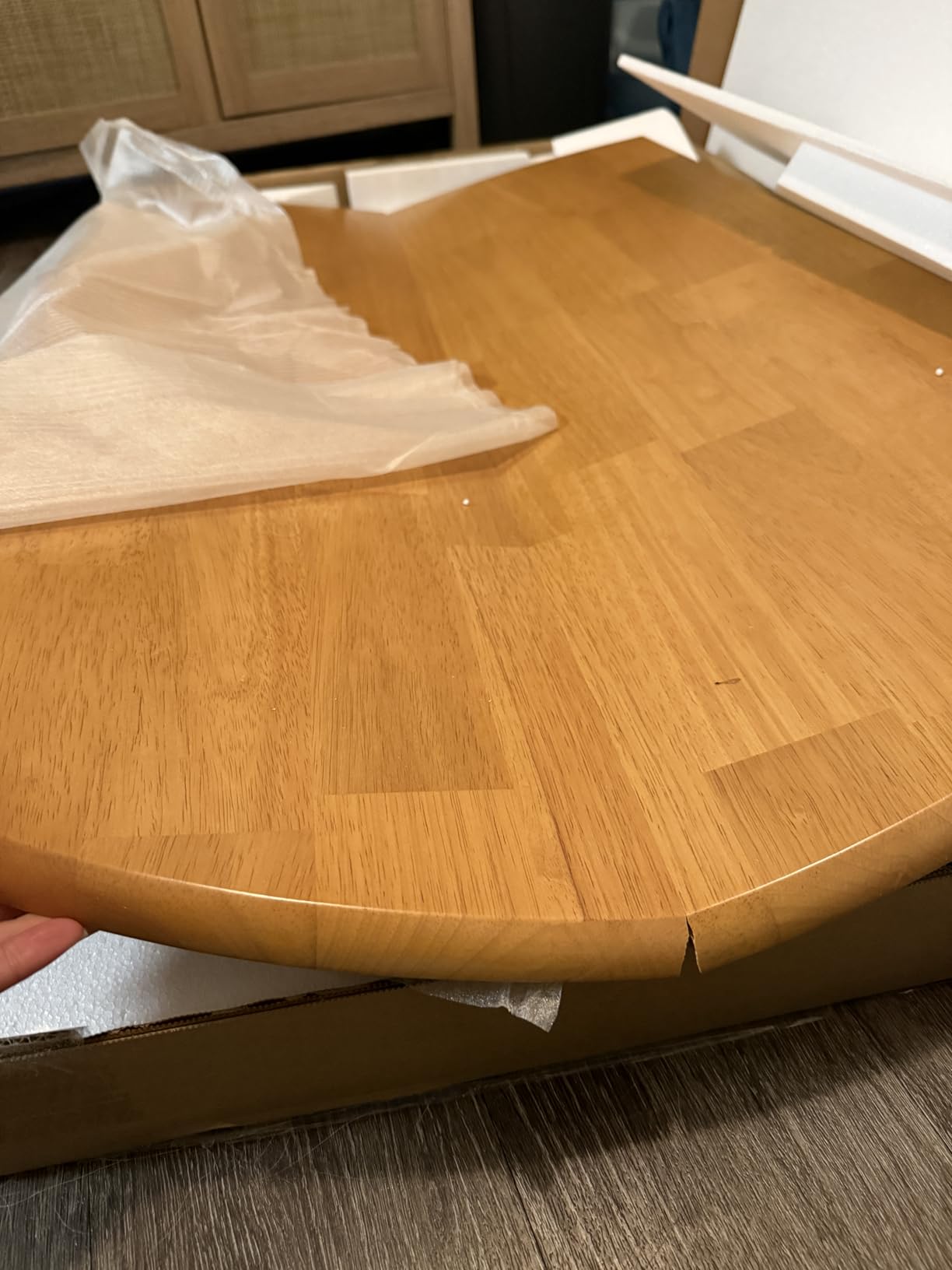 East West Furniture DLT-AWA-TP Dublin Dining Room Table - a Round Solid Wood Table Top with Dropleaf & Pedestal Base, 42x42 Inch, Walnut customer photo 2