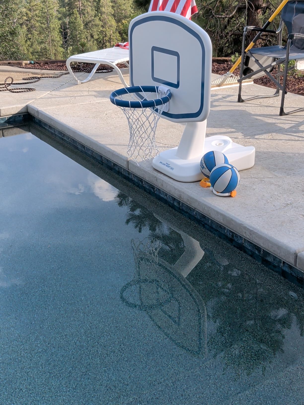 GoSports Splash Hoop PRO Pool Basketball Game - Modern Poolside Basketball Hoop with Backboard, Ball & Pump - Swimming Pool Basketball Hoop for Inground & Above Ground Pools customer photo 1