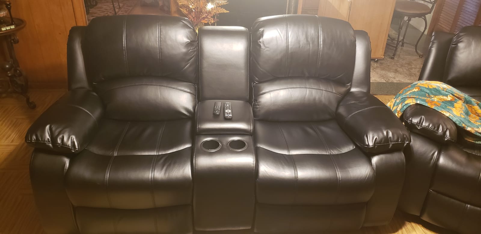 3PC Faux Leather Reclining Couch Set, Living Room Furniture Set, Sofa, Loveseat, Glider, 8018 Multiple Colors (Gray, Sofa+Loveseat+Chair) | 8018 customer photo 1