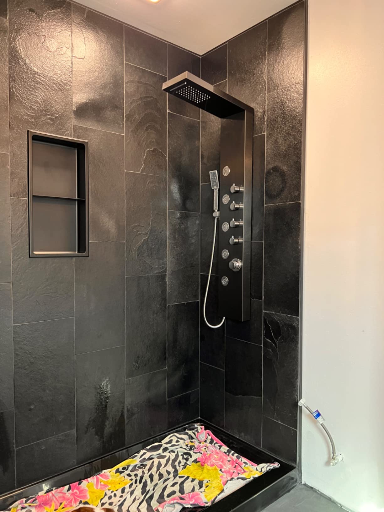 ROVATE 4-in-1 Rainfall Waterfall Shower Panel Tower System, Brushed Finish | Shower Column with Body Massage Jets and Handheld, Stainless Steel High Pressure, Use Multiple Functions Simultaneously customer photo 2