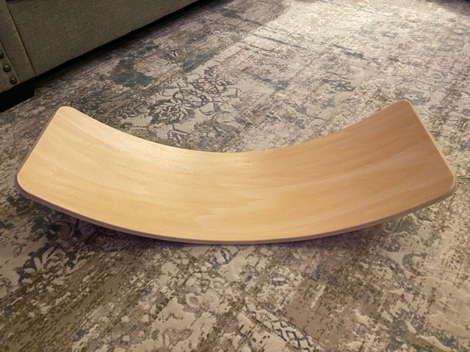 Gentle Monster Wooden Wobble Balance Board, 35 Inch Rocker Board Natural Wood, Open Ended Learning Toy, Yoga Curvy Board for Classroom & Office Adult customer photo 2