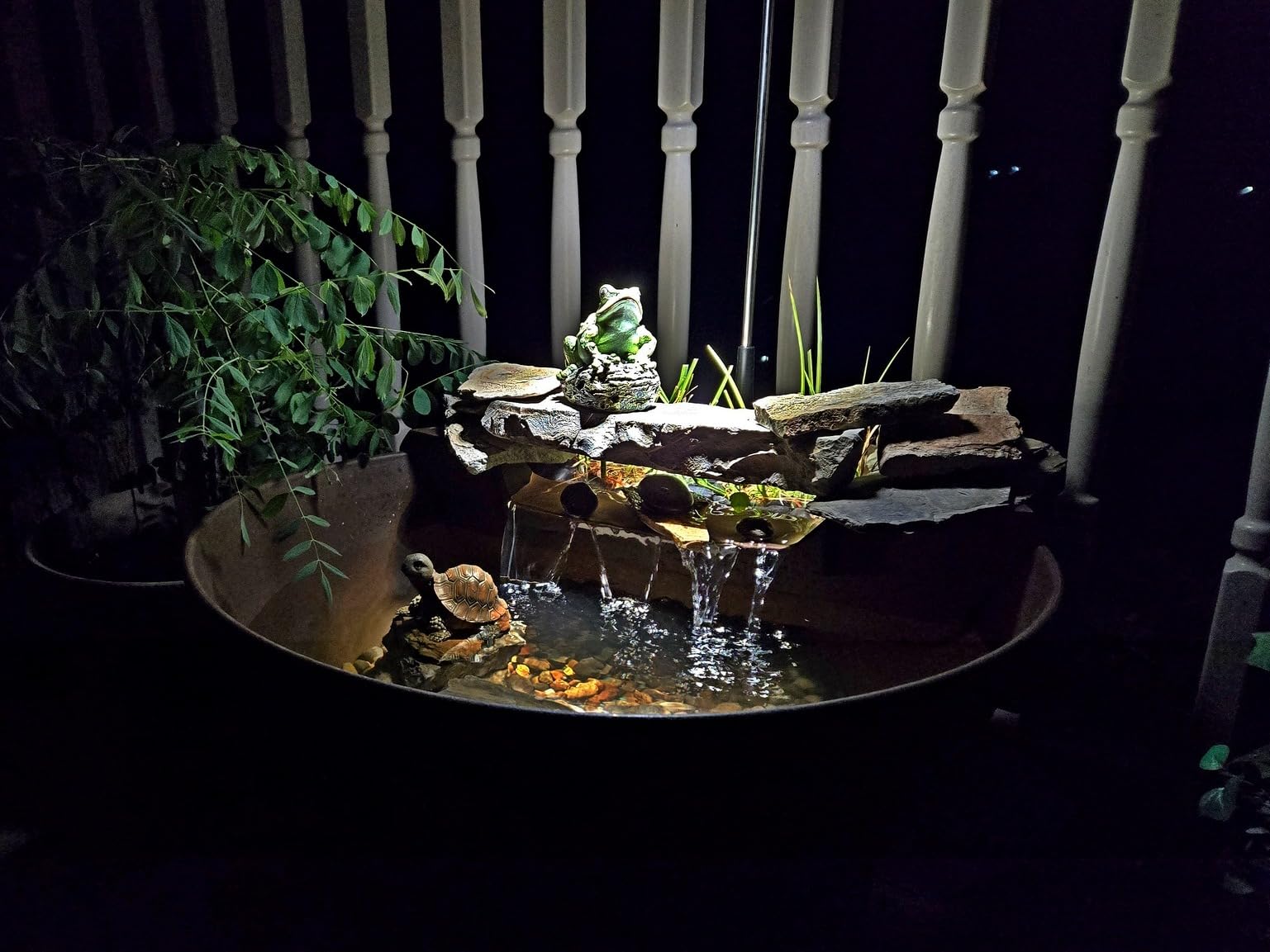 Aquascape AquaGarden Container Water Feature Kit - Indoor & Outdoor Mini Pond with Waterfall Fountain, Pump & Filtration for Home & Patio, Brown customer photo 2