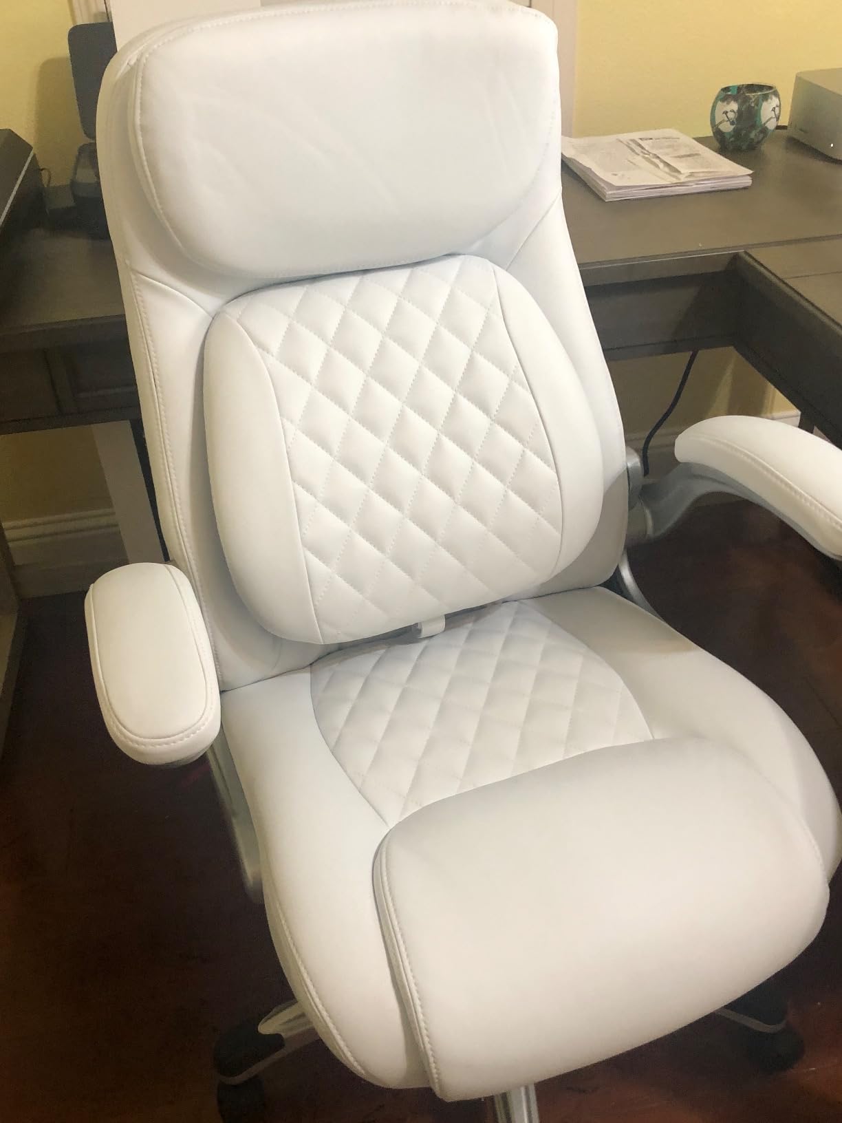 Nouhaus +Posture Ergonomic PU Leather Office Chair. Click5 Lumbar Support with FlipAdjust Armrests. Modern Executive Chair customer photo 1