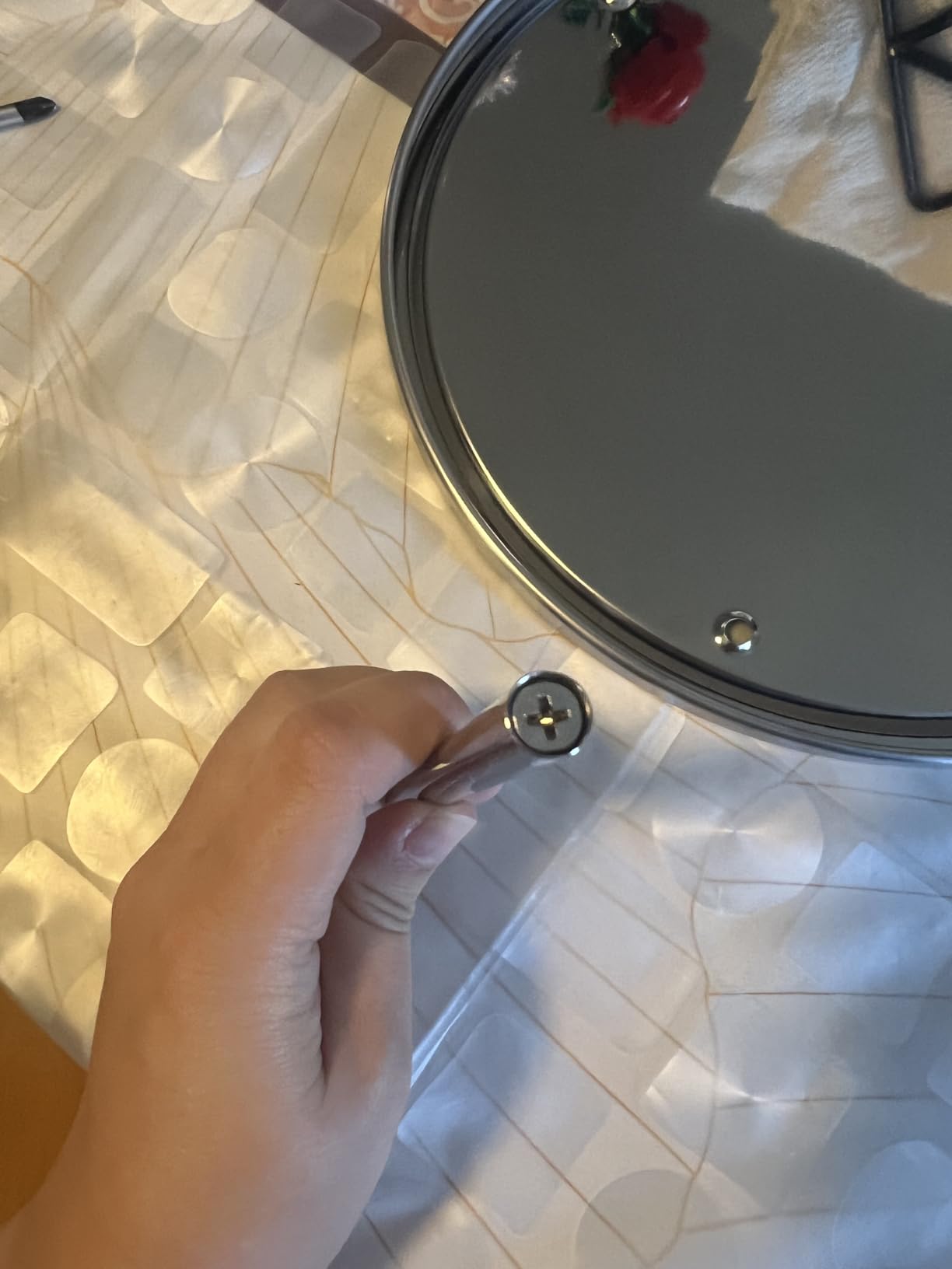 Simpli-Magic 2-Tier Lazy Susan Turntable Organizer, Brushed Stainless Steel, Silver customer photo 2