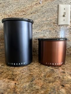 AirScape Planetary Design Stainless Steel Coffee Canister | Food Storage Container | US Patented Inner Plunger Lid REMOVES Excess Oxygen | Don't Buy airtight, Buy AIR-Less | (Medium, Matte Black) customer photo 1