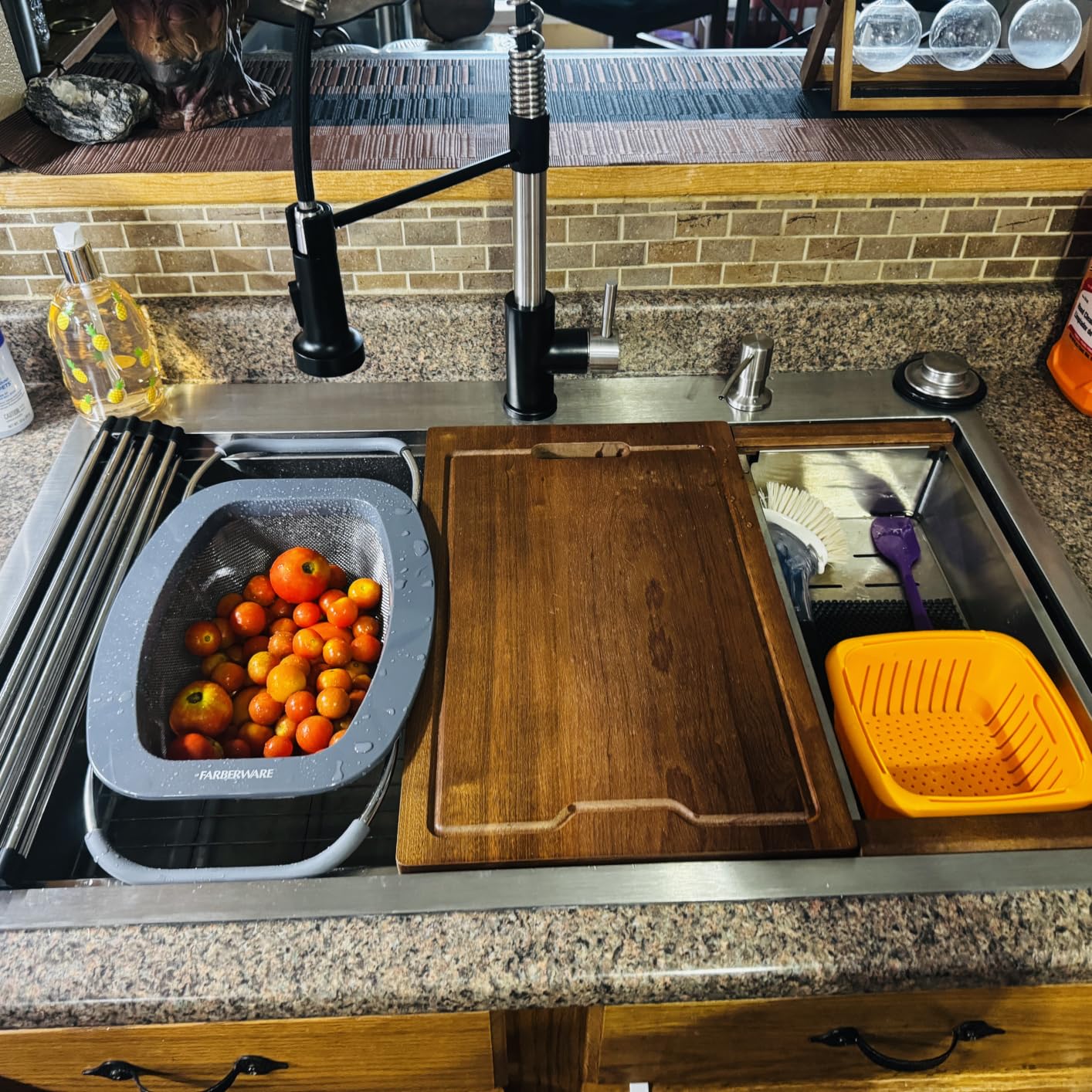 Lordear 33 Inch Drop In Kitchen Sink Workstation All In One SUS304 16 Gauge Stainless Steel 33x22 Drop In Sinks Single Bowl Handmade Above the Counter customer photo 1