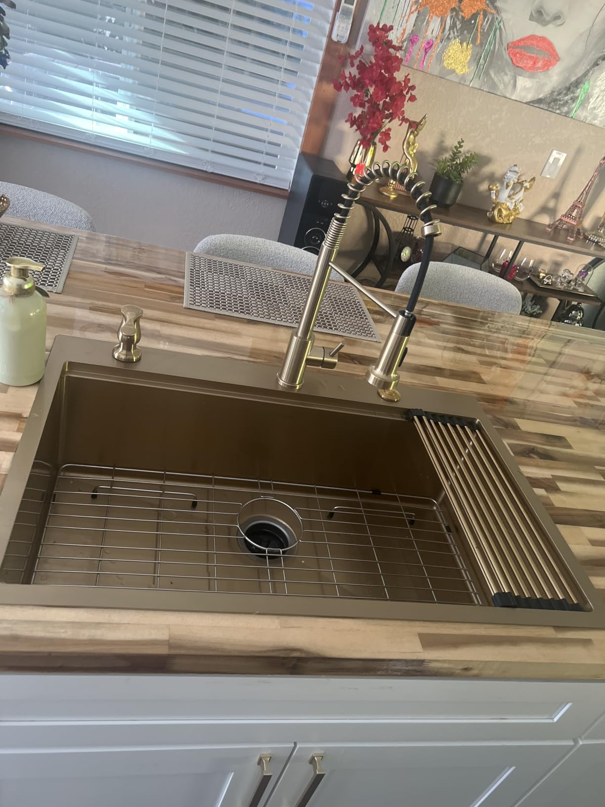 Lordear 33 Inch Drop In Kitchen Sink Workstation All In One SUS304 16 Gauge Stainless Steel 33x22 Drop In Sinks Single Bowl Handmade Above the Counter customer photo 2