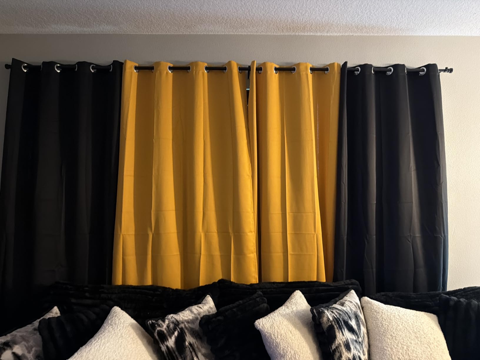ChrisDowa Grommet Blackout Curtains for Bedroom and Living Room - 2 Panels Set Thermal Insulated Room Darkening Curtains (Dark Grey, 42 x 63 Inch) customer photo 2