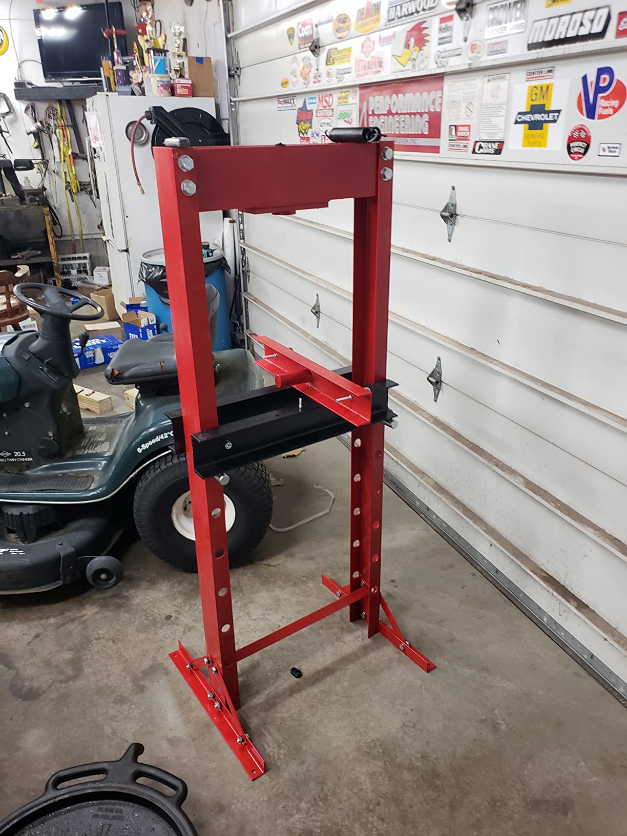 Big RED ATY20011R Torin Steel H-Frame Hydraulic Garage/Shop Floor Press with Stamping Plates, 20 Ton (40,000 lb) Capacity, Red customer photo 2