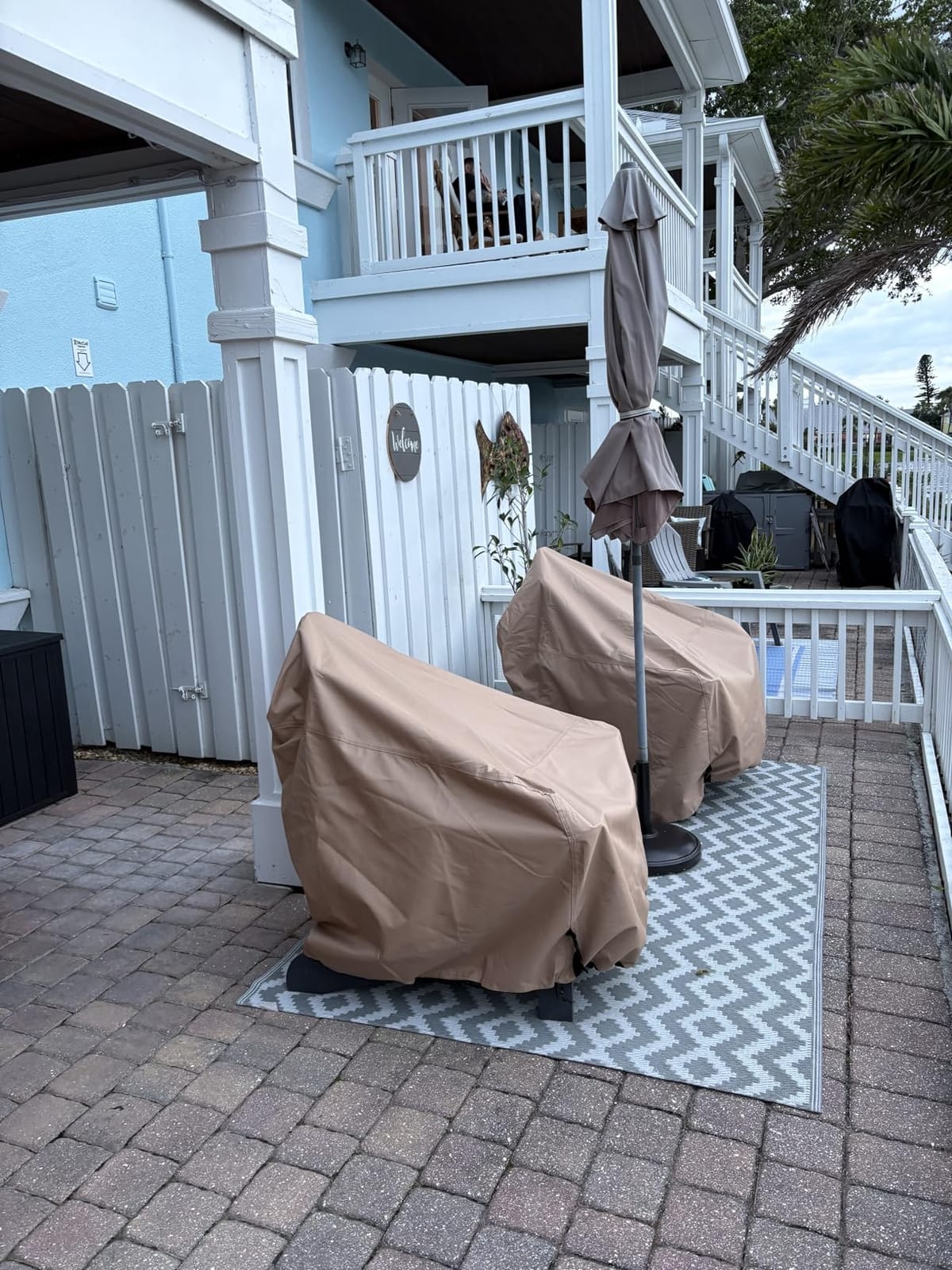 ULTCOVER Waterproof Patio Chair Cover 2 Pack Outdoor Lounge Deep Seat Single Lawn Chair Covers 32W x 34D x 34H inches customer photo 2