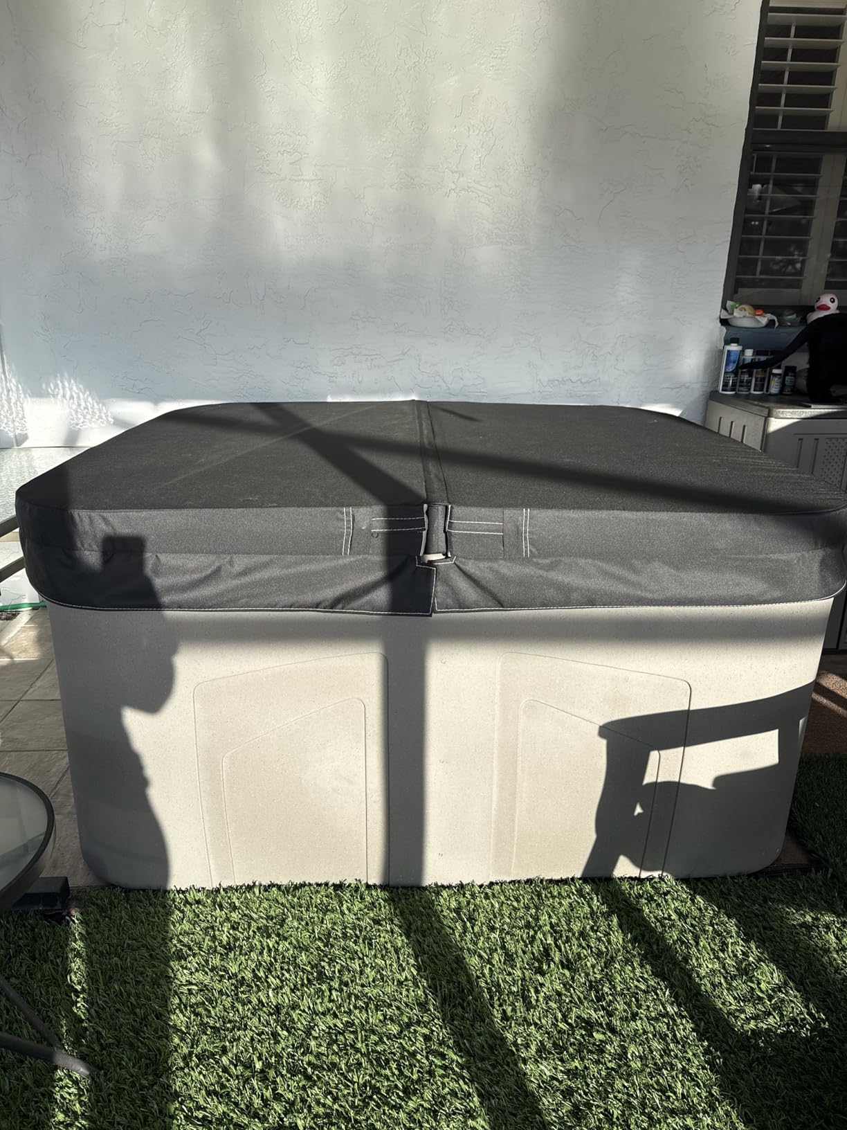 Lifesmart 4-Person Plug & Play 13-Jet Hot Tub Spa and Thermal Cover, Taupe | Square Outdoor Spa with 1.0 HP Pump, Cover and LED Light customer photo 1