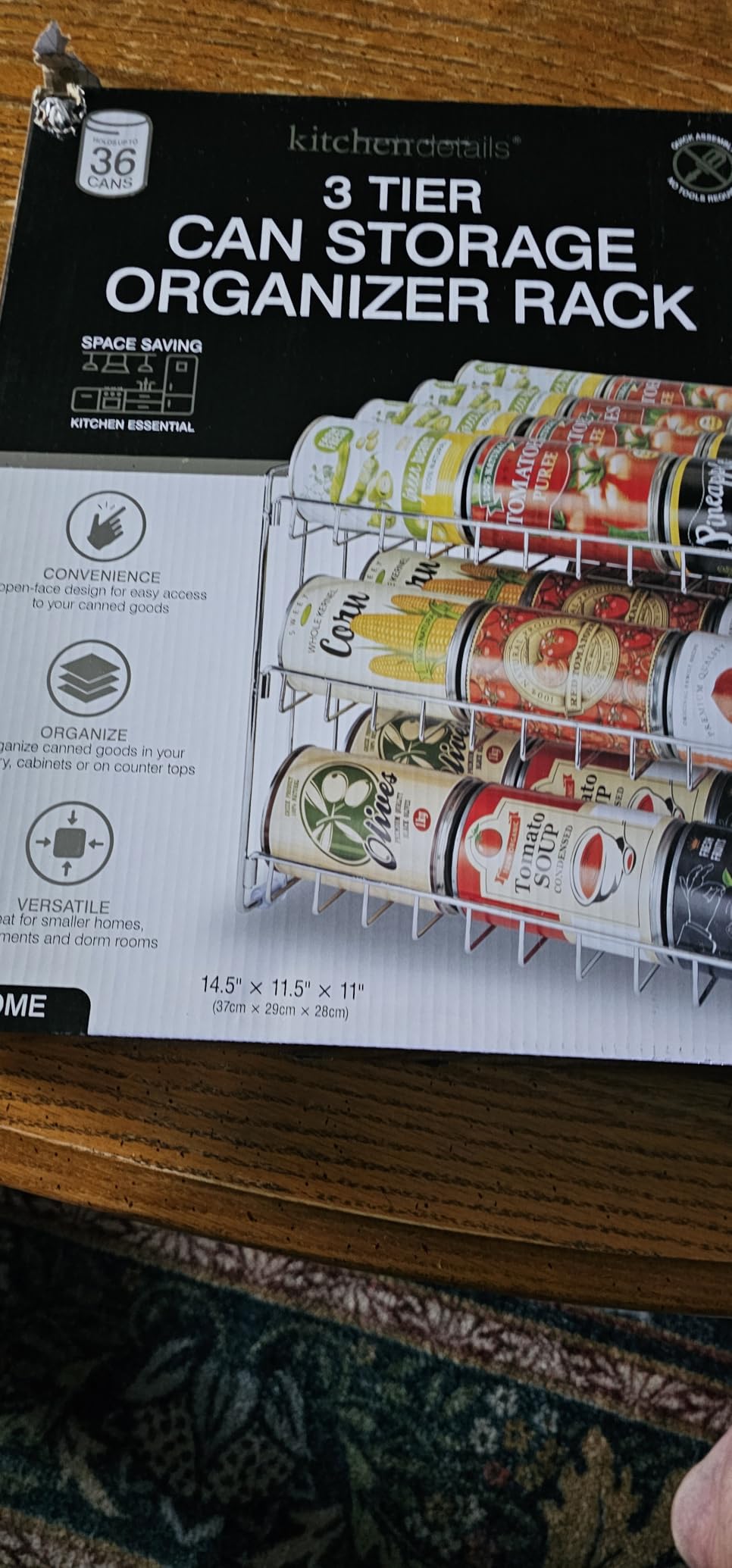 Kitchen Details 3 Tier Can Organizer | Chrome Steel Canned Food Storage Rack | Holds 36 Cans | Space-Saving Pantry & Cabinet Storage Solution | Easy Access to Canned Goods | Freestanding Design customer photo 1