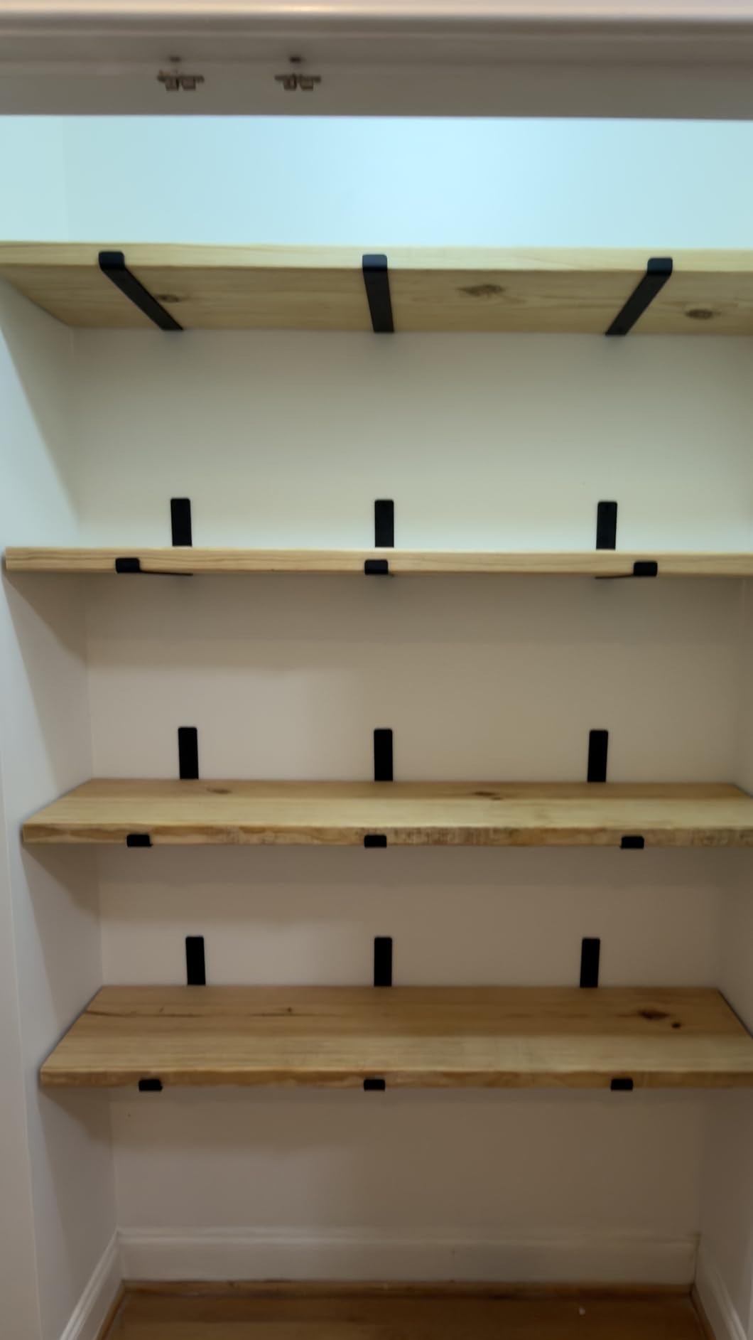 LEOPO Shelf Brackets 12 inch, 1/5 inch Thick 6-Pack Floating Shelf Bracket | 11.25