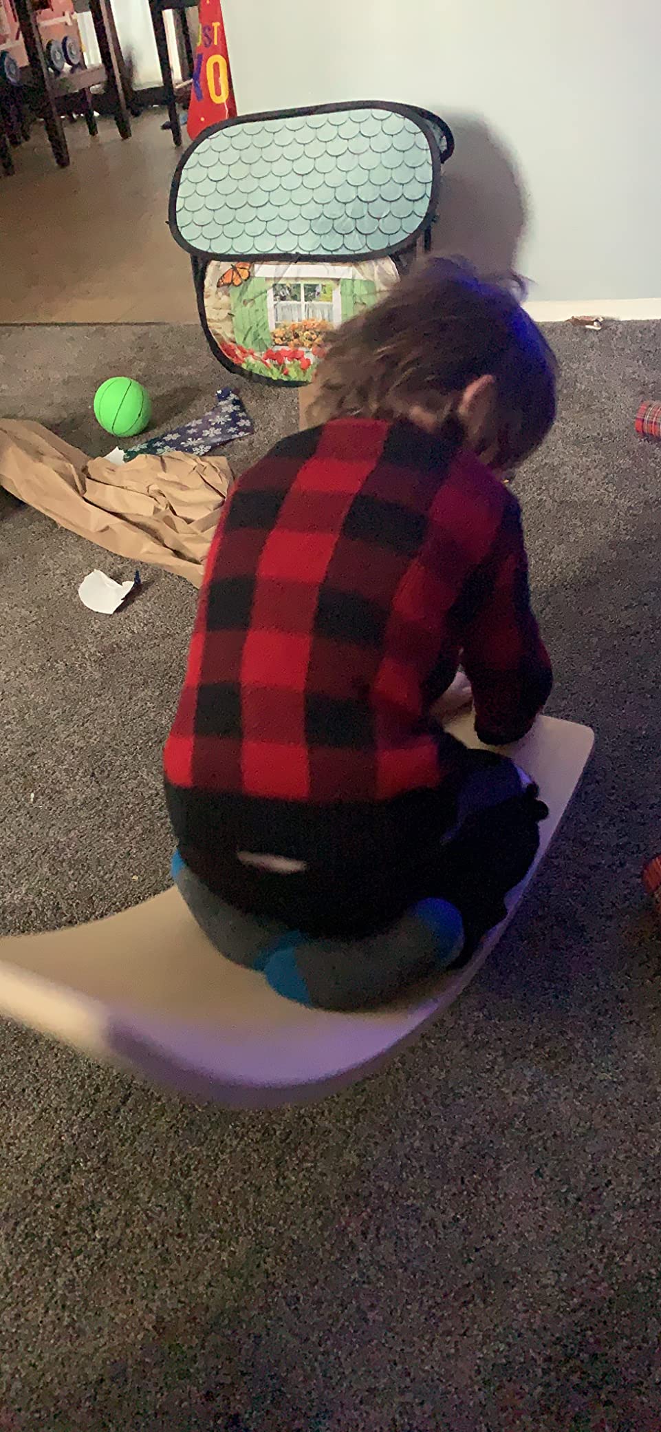 WOOD CITY Wobble Board, Wooden Balance Board Kids for Toddlers & Adults, Curvy Rocker Board for Yoga and Exercise Indoor & Outdoor, Open Ended Learning Toy Gift customer photo 2