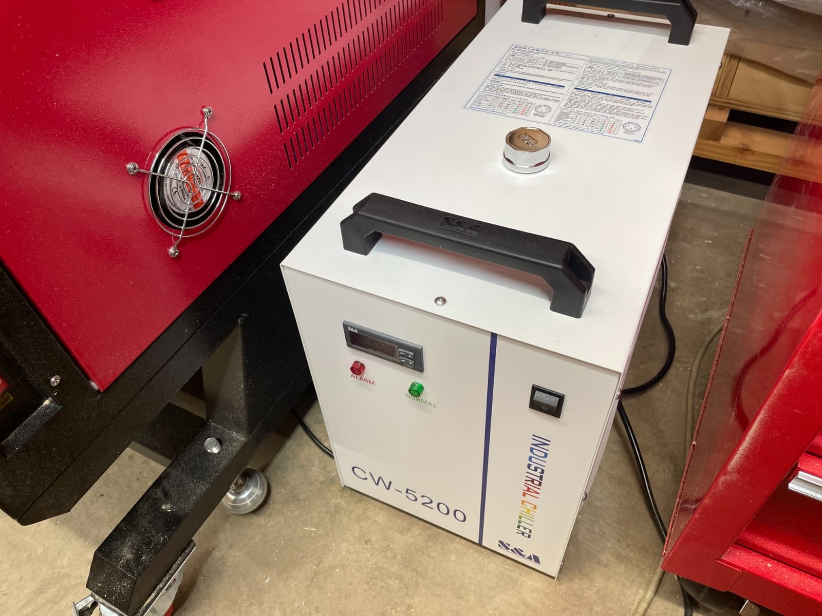 Cloudray Water Chiller CW-5200DH 6L 0.81HP 3.43gpm, Water Cooler for Tube Cooling, Compatible with 60W-150W, CO2 Laser Engraving & Cutting Machines customer photo 2