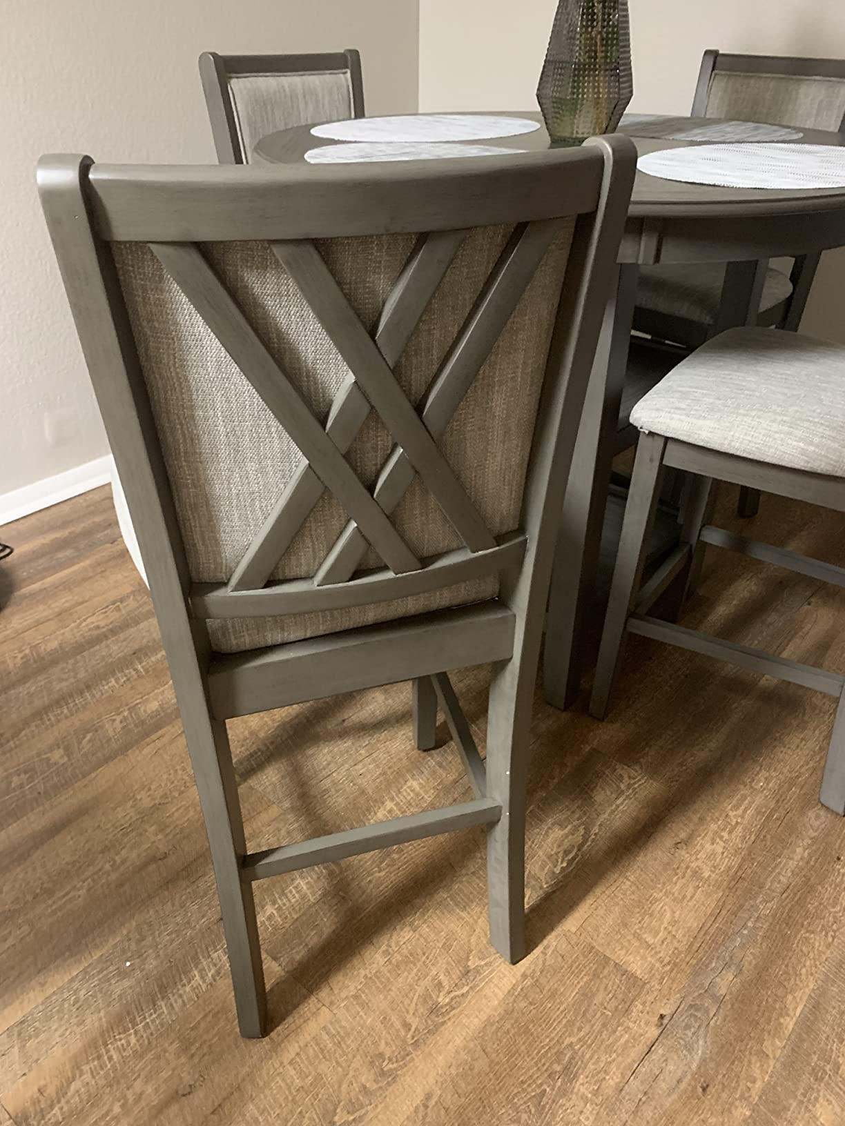 New Classic Furniture Amy 5-Piece Counter Dining Table Set, Gray customer photo 2