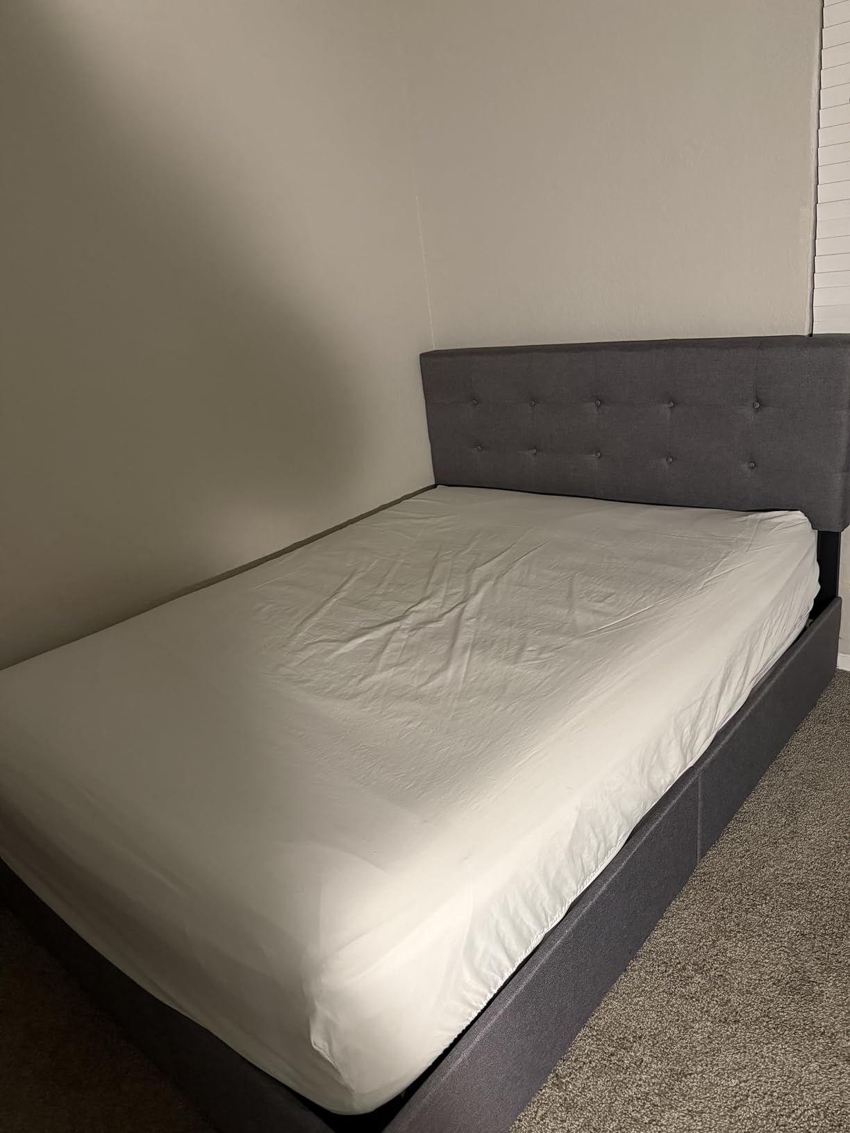 Allewie Upholstered Queen Size Platform Bed Frame with 4 Storage Drawers and Headboard, Square Stitched Button Tufted, Mattress Foundation with Wooden Slats Support, No Box Spring Needed, Light Grey customer photo 2