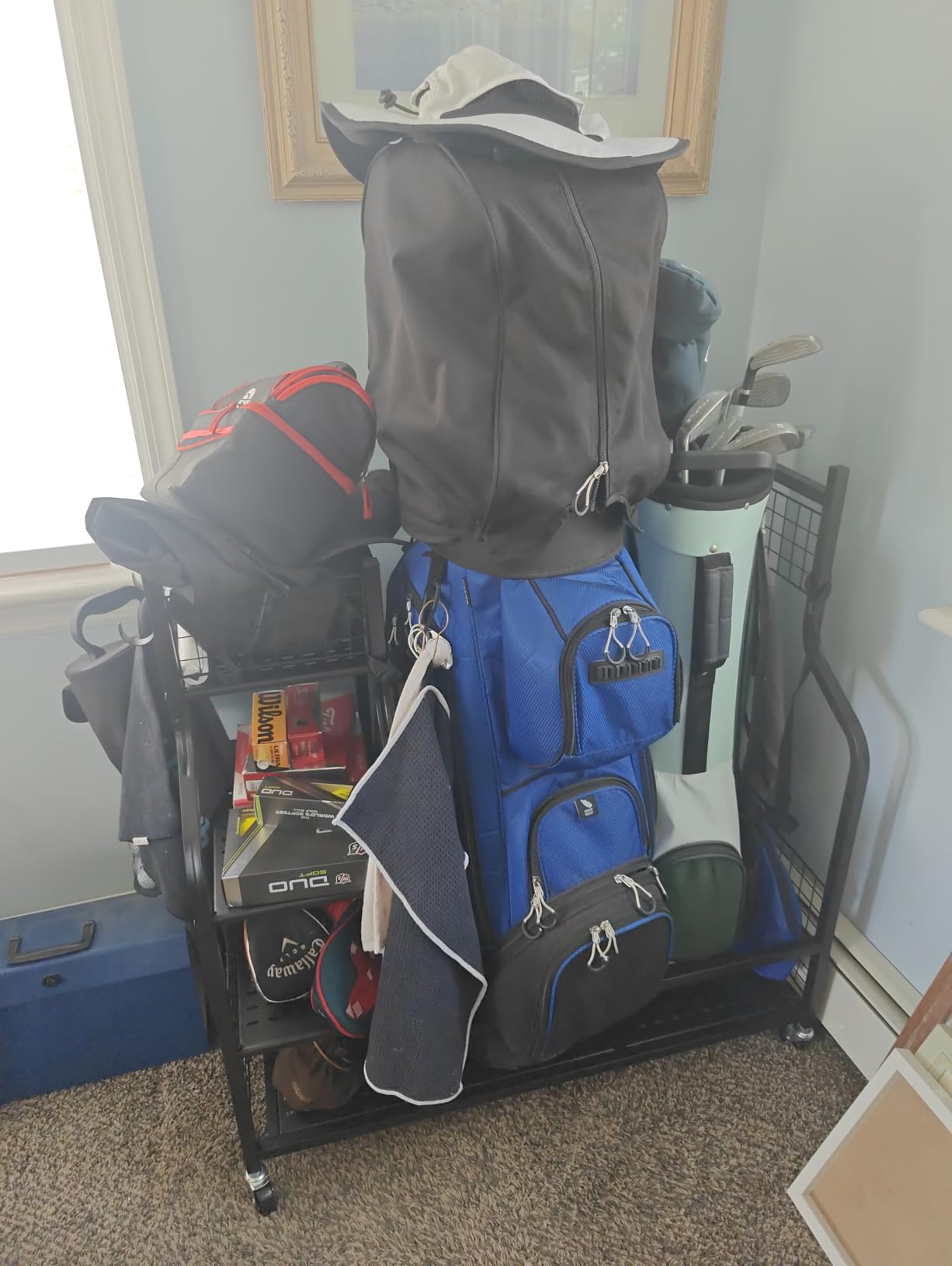 PLKOW Golf Bag Storage Garage Organizer, Extra Large Size Golf Bag Storage Stand and Golf Equipment Rack for Garage,Shed, Basement customer photo 2