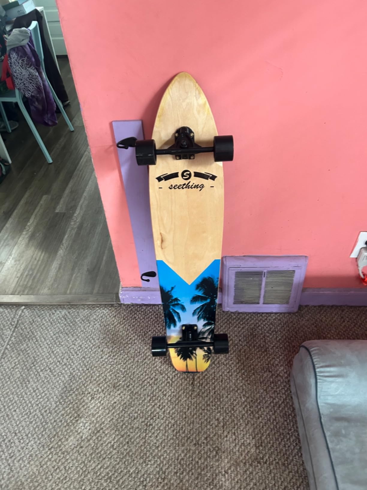 seething 42 Inch Longboard Skateboard Complete Cruiser Pintail, The Original Artisan Maple Skateboard Cruiser Pintail for Cruising, Carving, Free-Style and Downhill customer photo 1