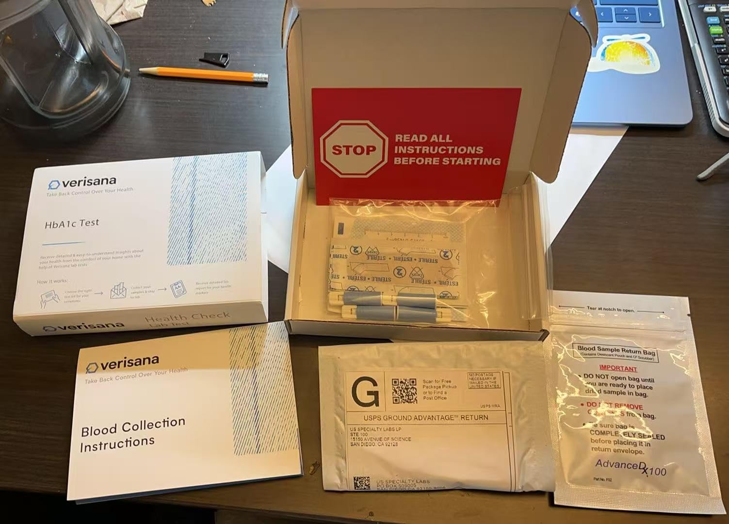 HbA1c Test - at Home Kit - Measure Your A1c Blood Sugar Levels - Blood Analysis by CLIA-Certified Lab - Verisana customer photo 1