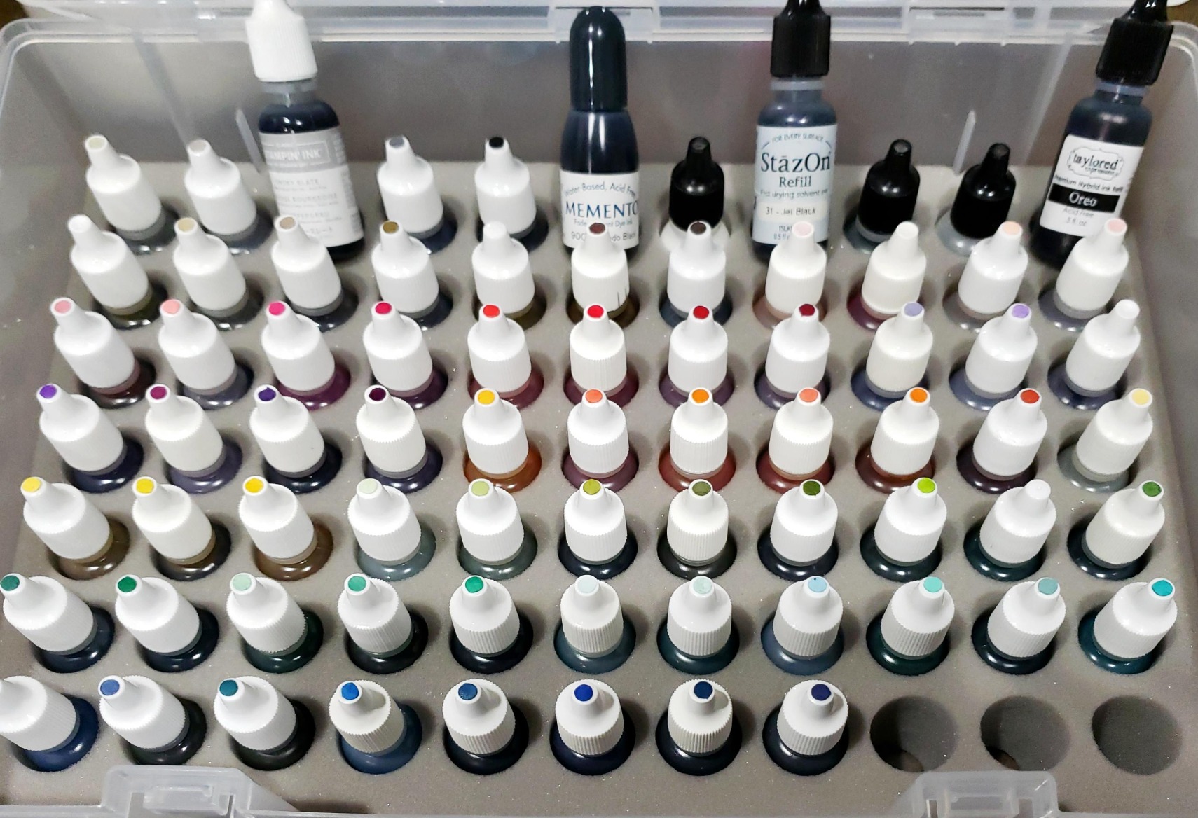 Alcohol Ink Storage Case & Paint Carrying Organizer for 77 Mini Bottles | 77-Bottle Capacity, Foam Insert, Paint & Tattoo Ink Organizer, Travel Container, Case Only, For Artists Studios & Travel customer photo 1