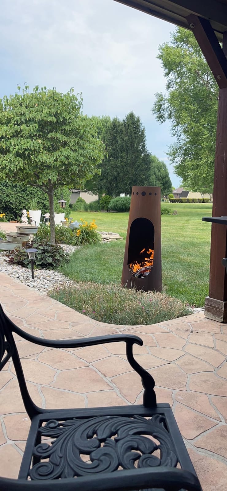 Sunnydaze Santa Fe Large Wood Burning Chiminea Outdoor Fireplace, 50