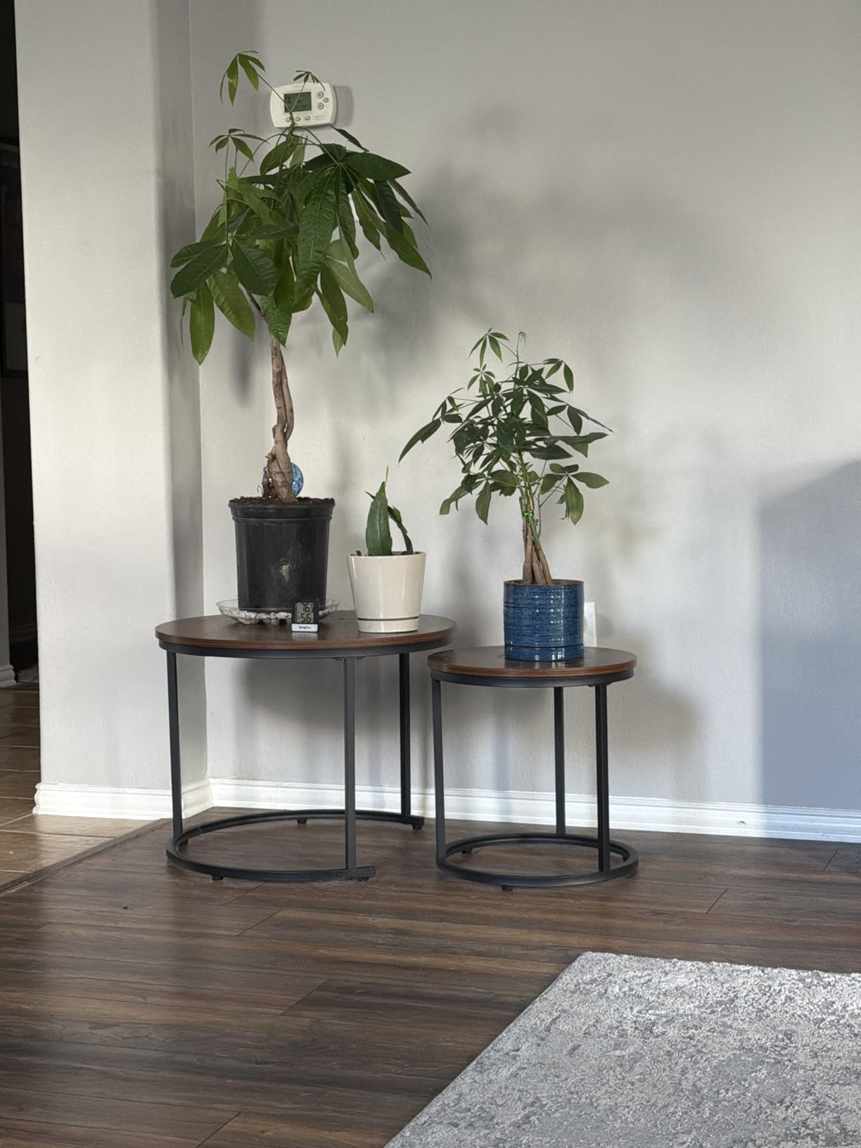 aboxoo Coffee Table Nesting Side Round Set of 2 End Table Top Sturdy Metal Frame Desk Centerpiece Living Room Bedroom Apartment Modern Industrial Simple Nightstand customer photo 1