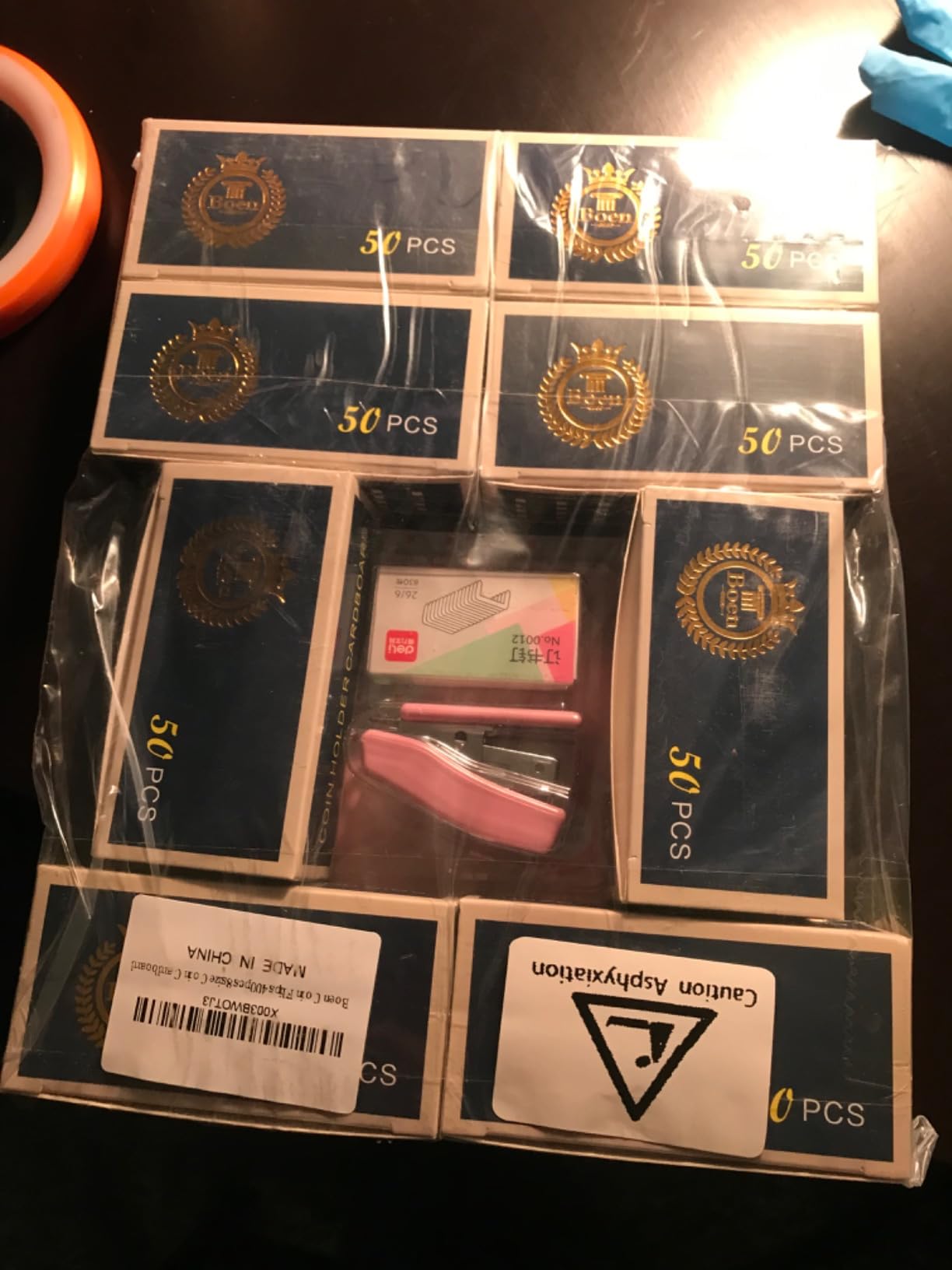 Boen 1000Pcs Coin Flips Assorted 10 Sizes Coin Holders with Stapler customer photo 1