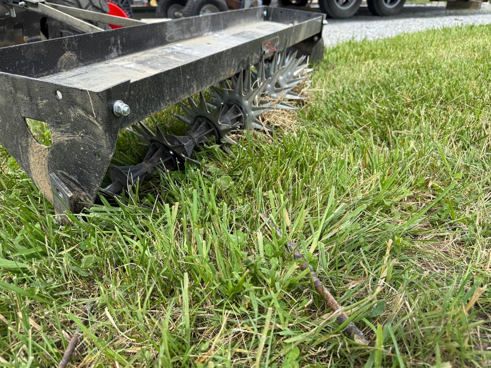 Brinly SAT2-40BH-P Tow Behind Spike Aerator with Transport Wheels, 40