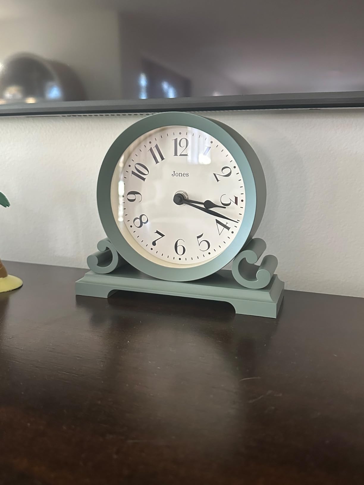 JONES CLOCKS Saloon Mantel Clock | Small Traditional Double Scroll Design | French Navy | Contemporary Classic Style for Desk, Table, Shelf or Bedside customer photo 2