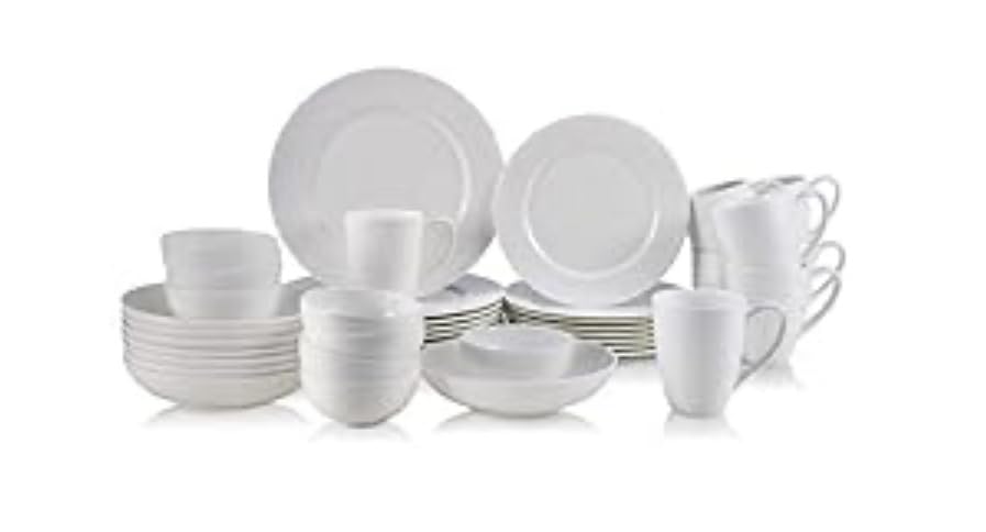 Mikasa Annabelle Bone China Dinnerware Set, 40-Piece Service for 8, White Hobnail Detail customer photo 1