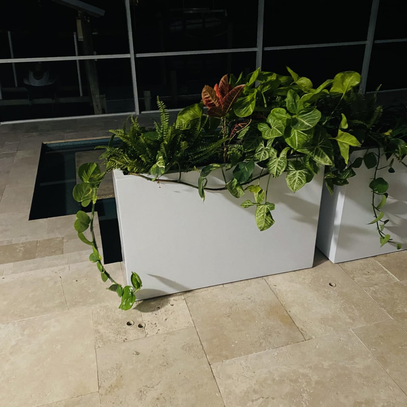 Gray Lightweight Fiberglass Tall Rectangular Planter Box - 24 inches - Outdoor Planter - 24L x 10W x 24H customer photo 1