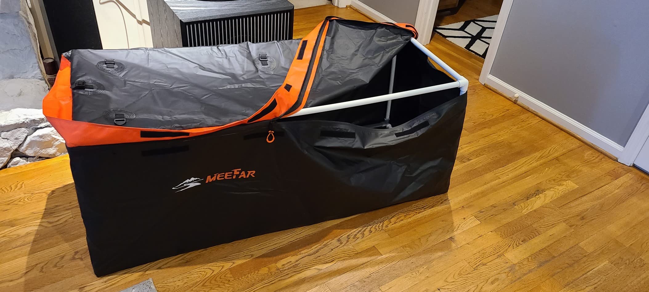 Hitch Mount Cargo Carrier Bag 100% Waterproof 19.7 Cubic Feet Luggage Rack | Soft Shell Luggage Bag, Include 8 Reinforced Straps, Combination Lock, for All Vehicle with Steel Trailer Cargo Carrier Basket customer photo 2